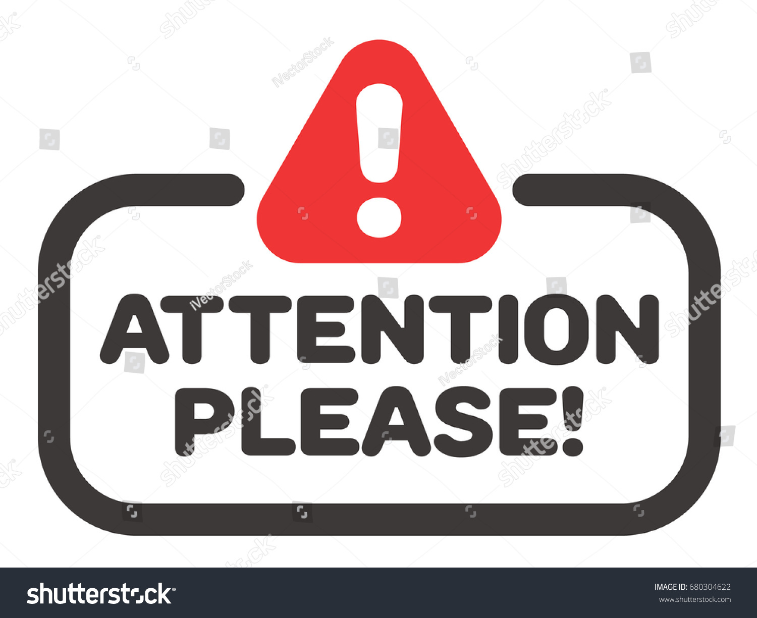 Attention Please Badge Banner Vector Attention Stock ...