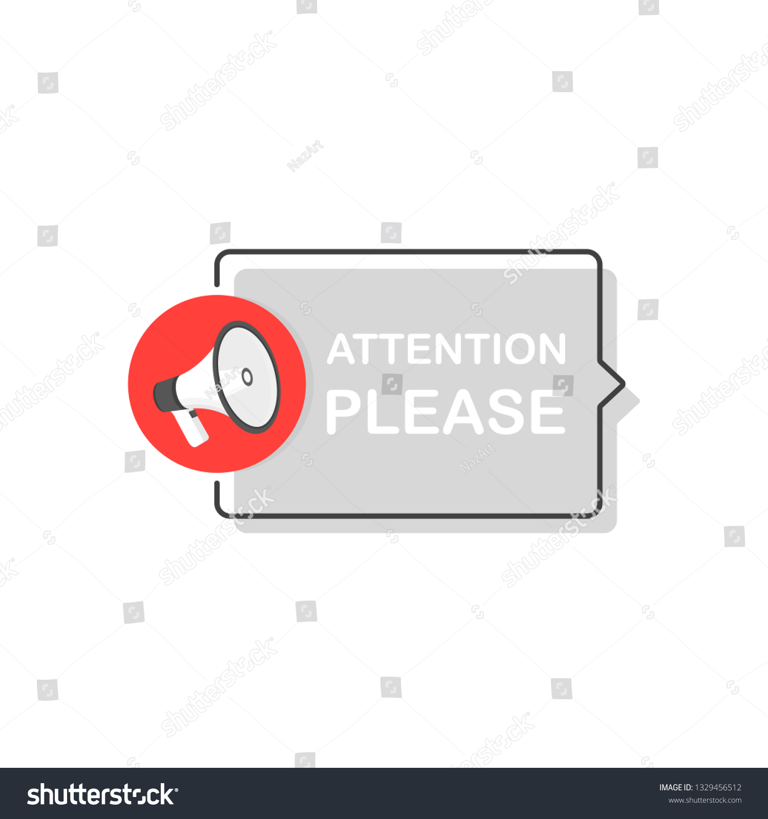 Attention Please Bubble Megaphone Flat Cartoon Stock Vector Royalty Free 1329456512 