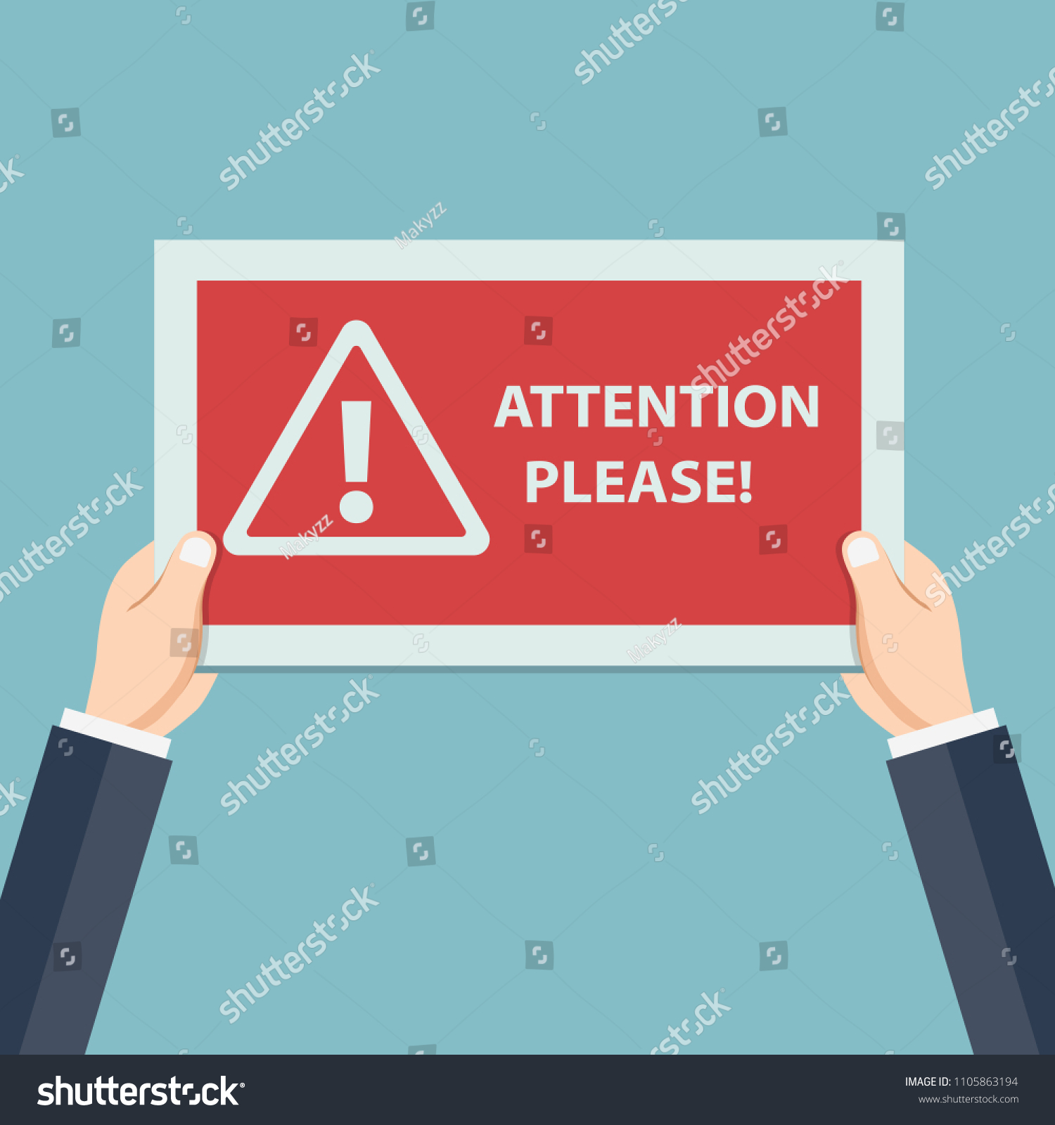 Attention Please Concept Important Announcement Human Stock Vector ...