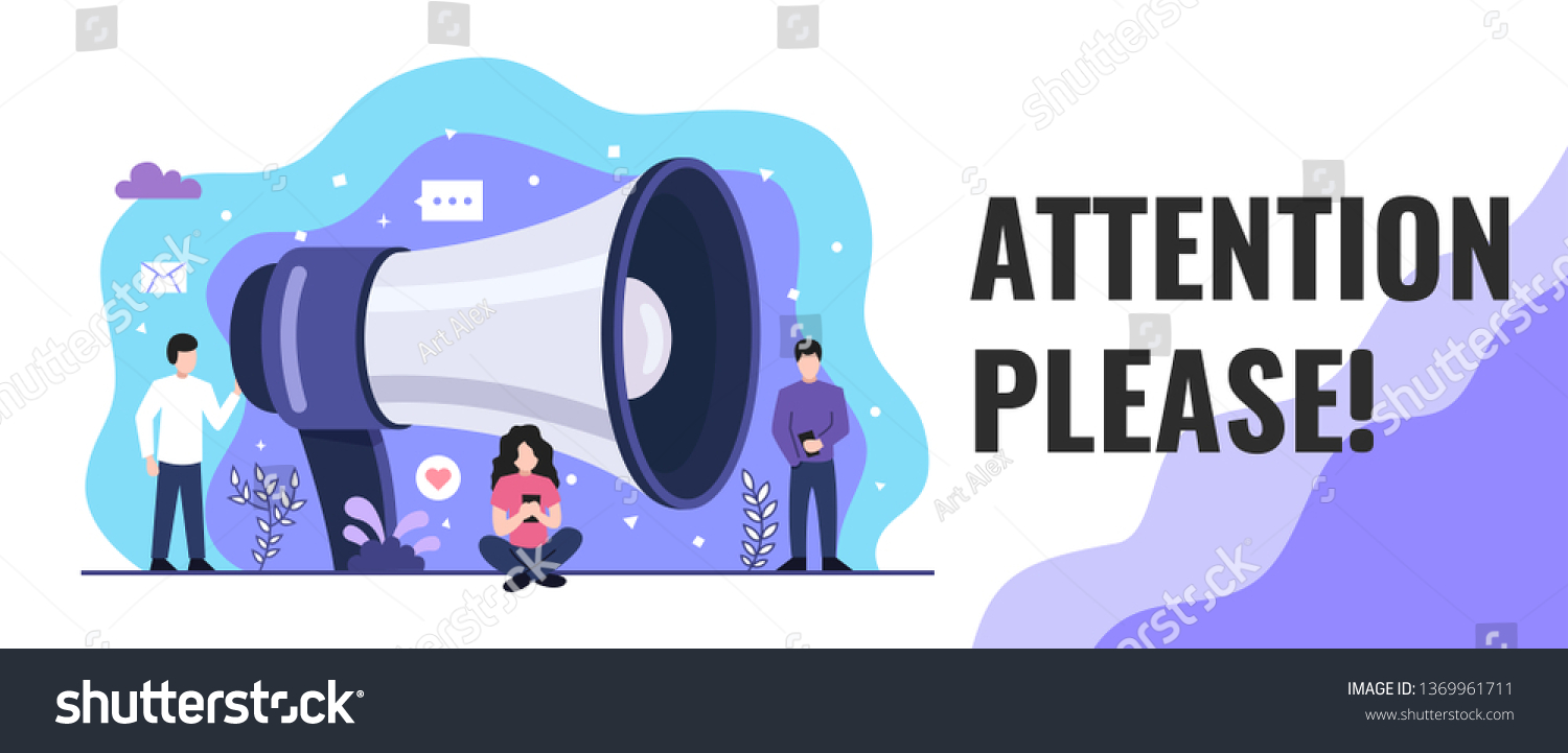 Attention Please Concept Web Banner Vector Stock Vector Royalty Free 1369961711 Shutterstock