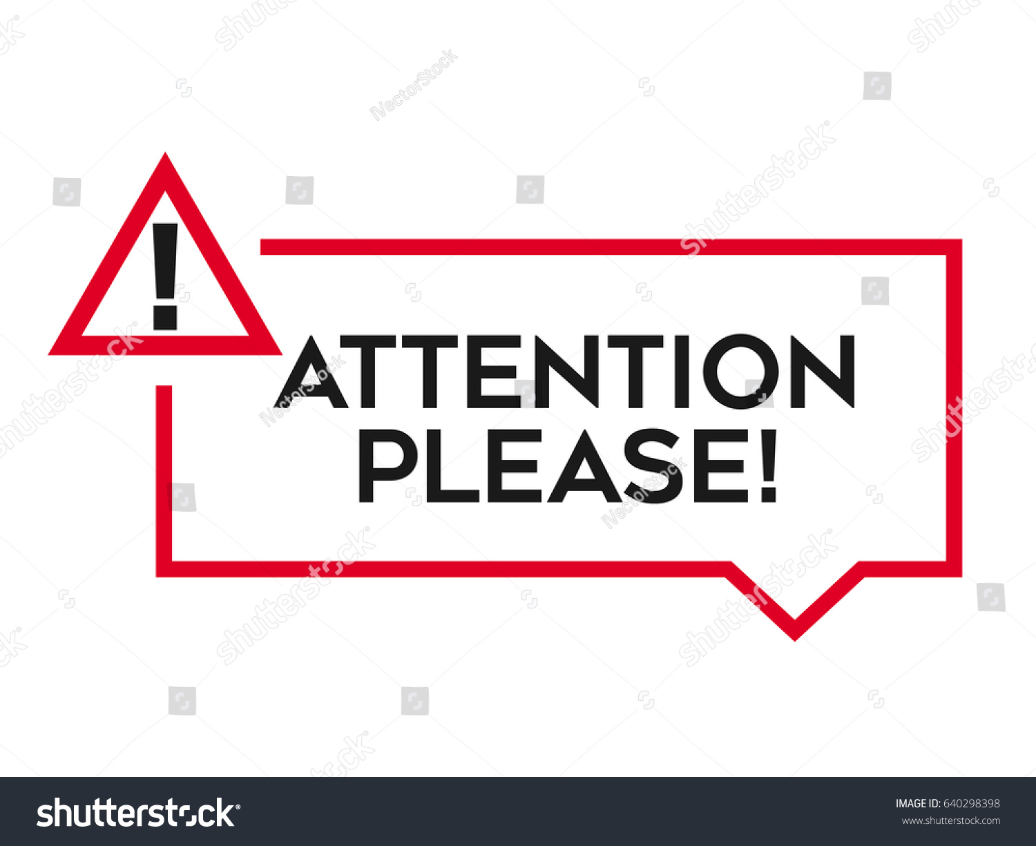 Attention Please Vector Badge Banner Template Stock Vector (Royalty ...