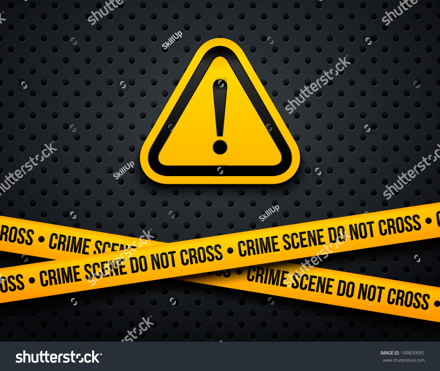 SVG of Attention sign and police lines. Vector illustration. svg