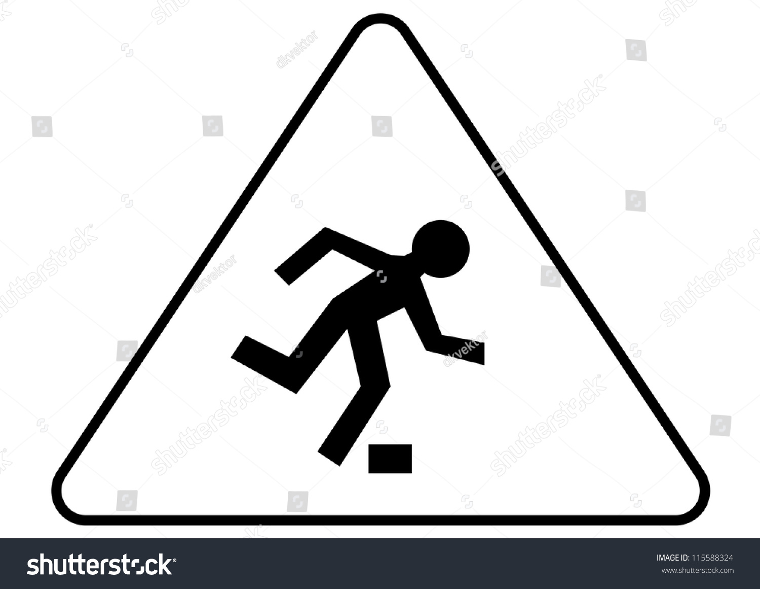 Attention Stumble Sign Stock Vector (Royalty Free) 115588324