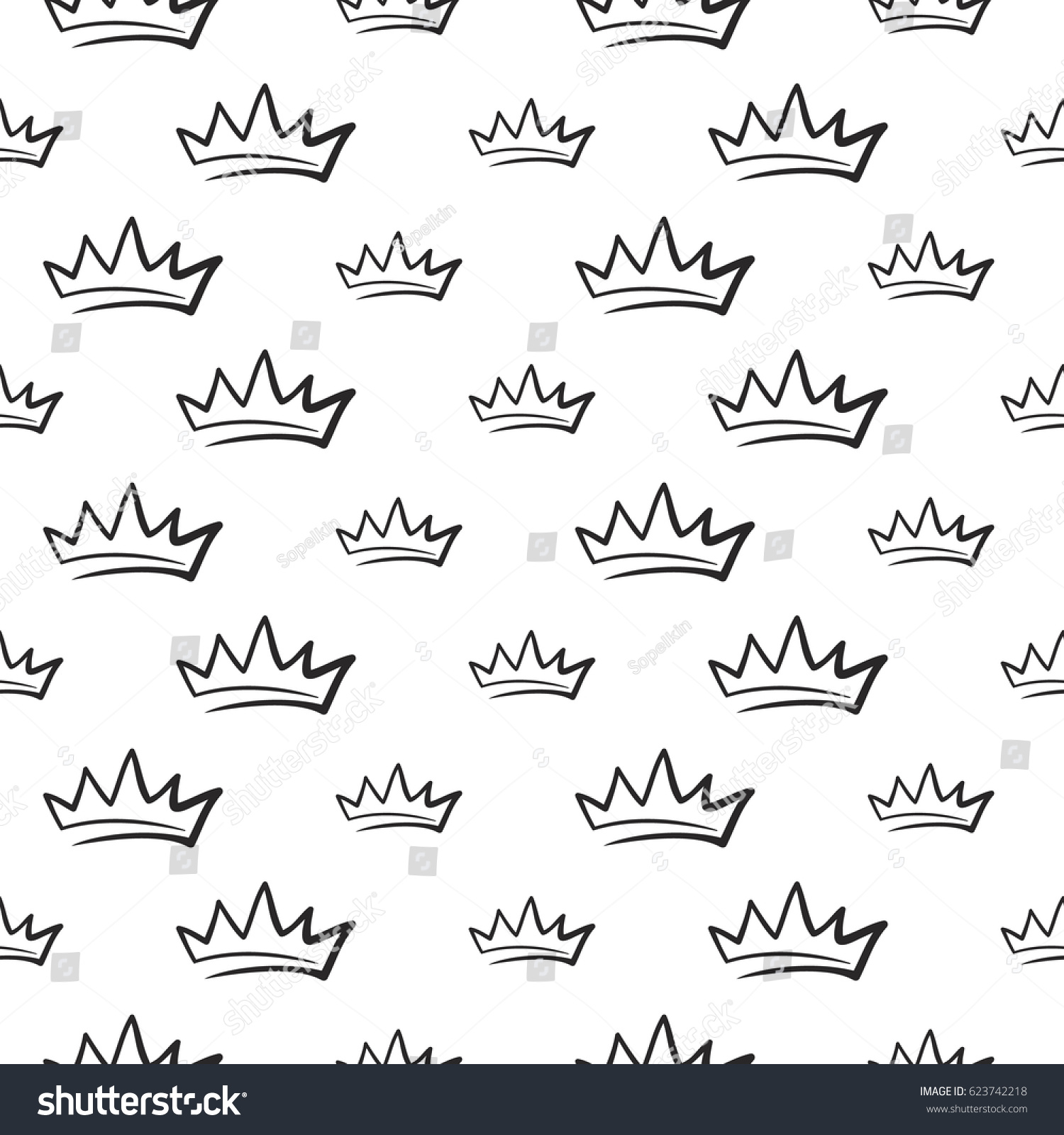 Download Attractive King Crown Vector Seamless Pattern Stock Vector ...