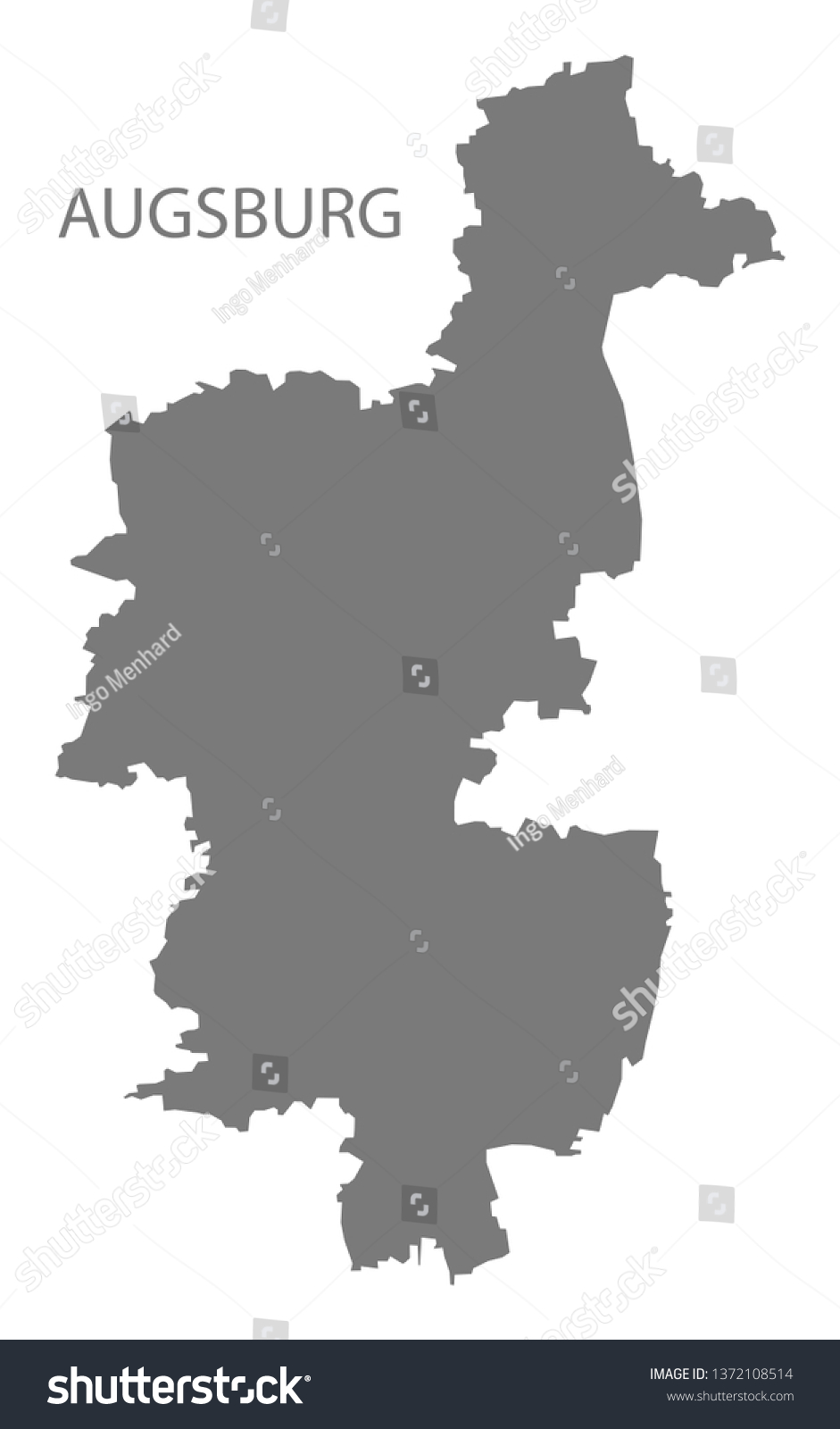 Augsburg Grey County Map Bavaria Germany Stock Vector (Royalty Free ...
