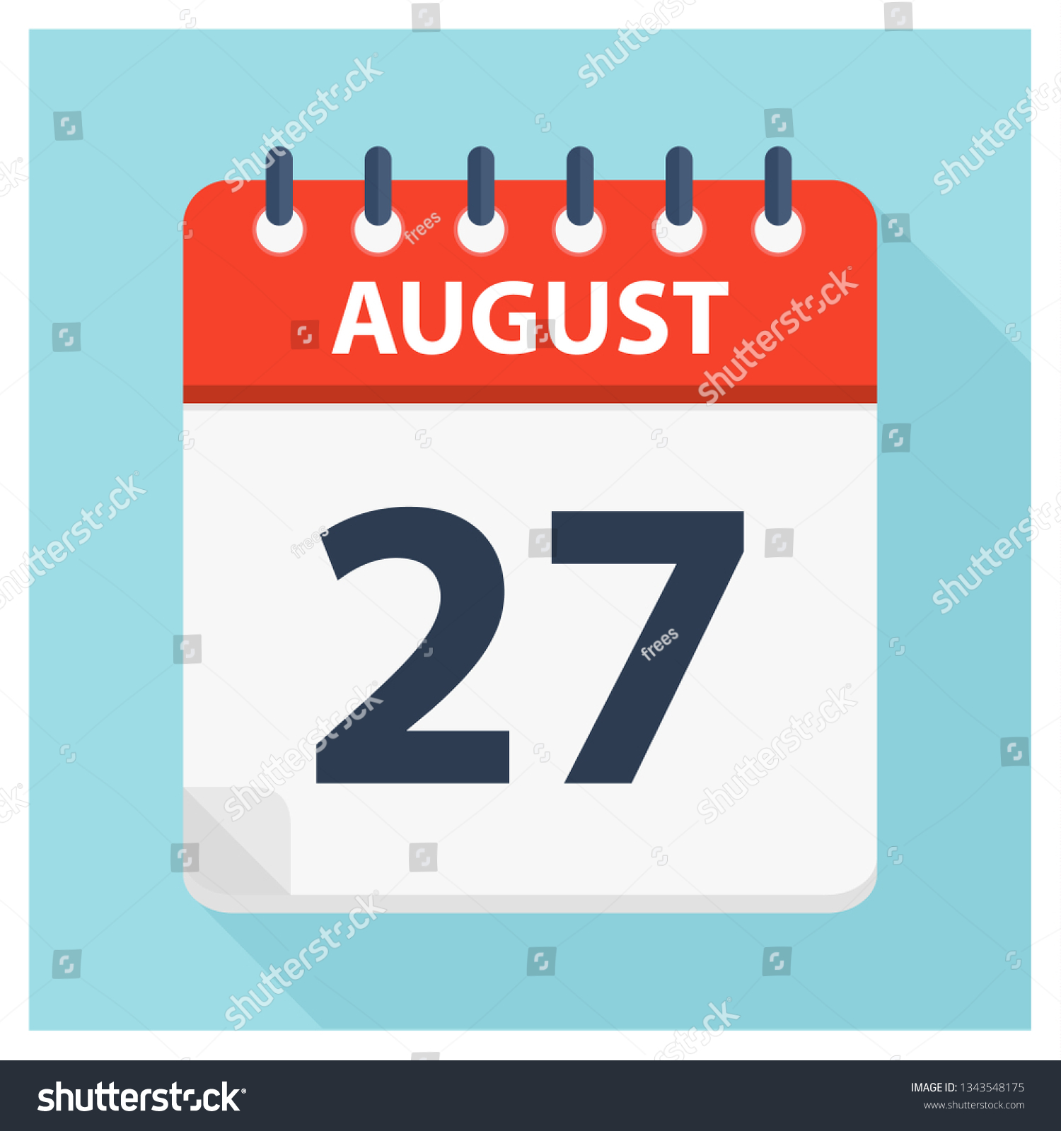 SVG of August 27 -  Calendar Icon - Calendar design template - Business vector illustration. svg