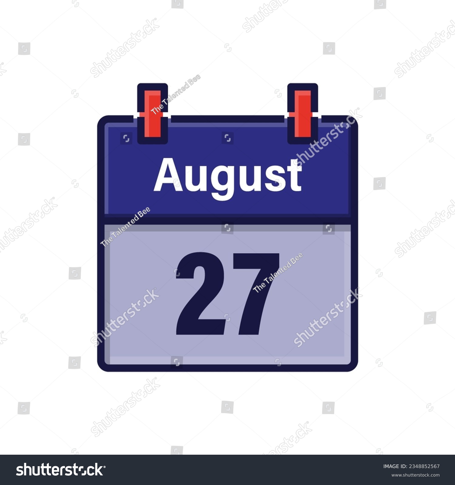 SVG of August 27, Calendar icon. Day, month. Meeting appointment time. Event schedule date. Flat vector illustration. svg