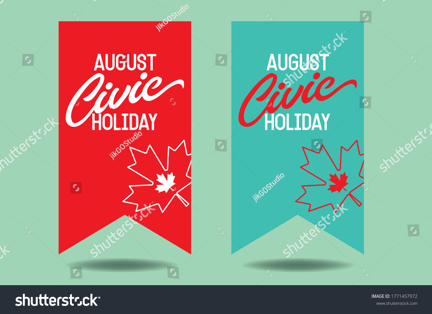 August Civic Holiday Canada Logo Design Stock Vector (Royalty Free