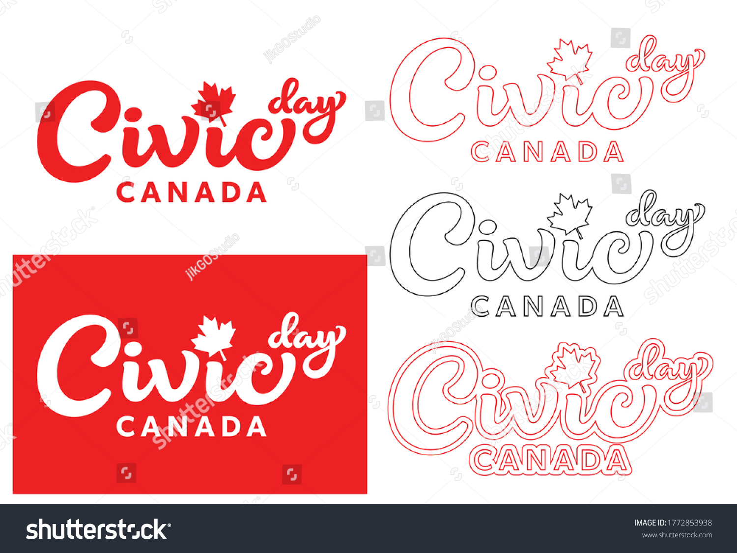 August Civic Holiday Canada Logo Design Stock Vector (Royalty Free