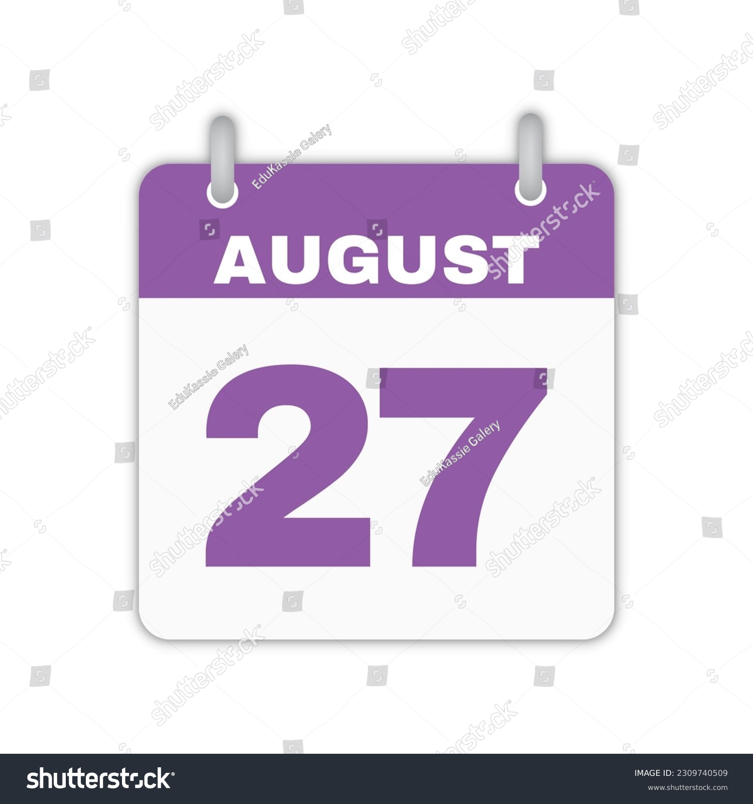 SVG of August 27th calendar leaf. August 27 calendar icon calendar page vector illustration svg