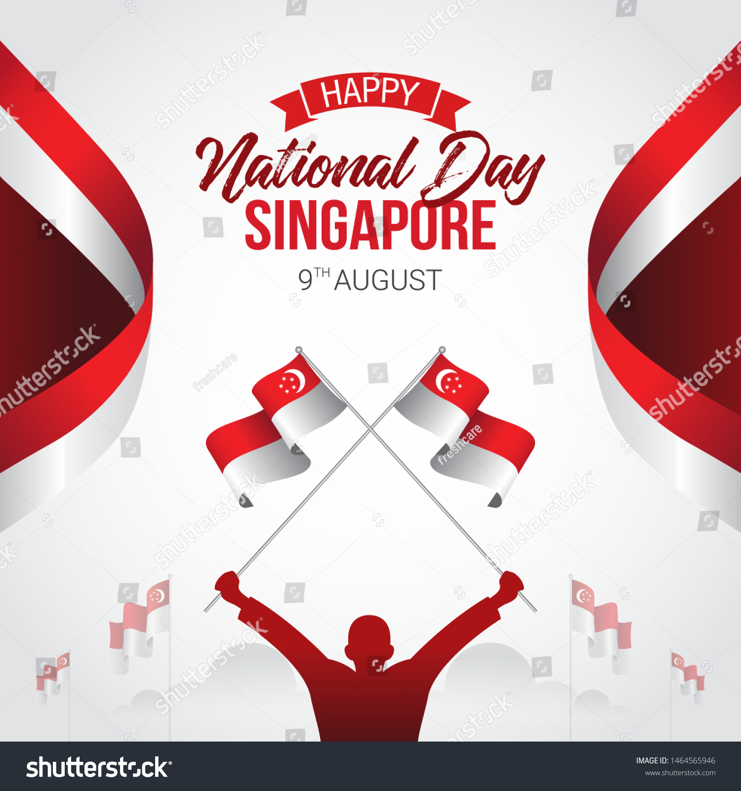 August 9th Singapores Independence Day Vector Stock Vector (Royalty