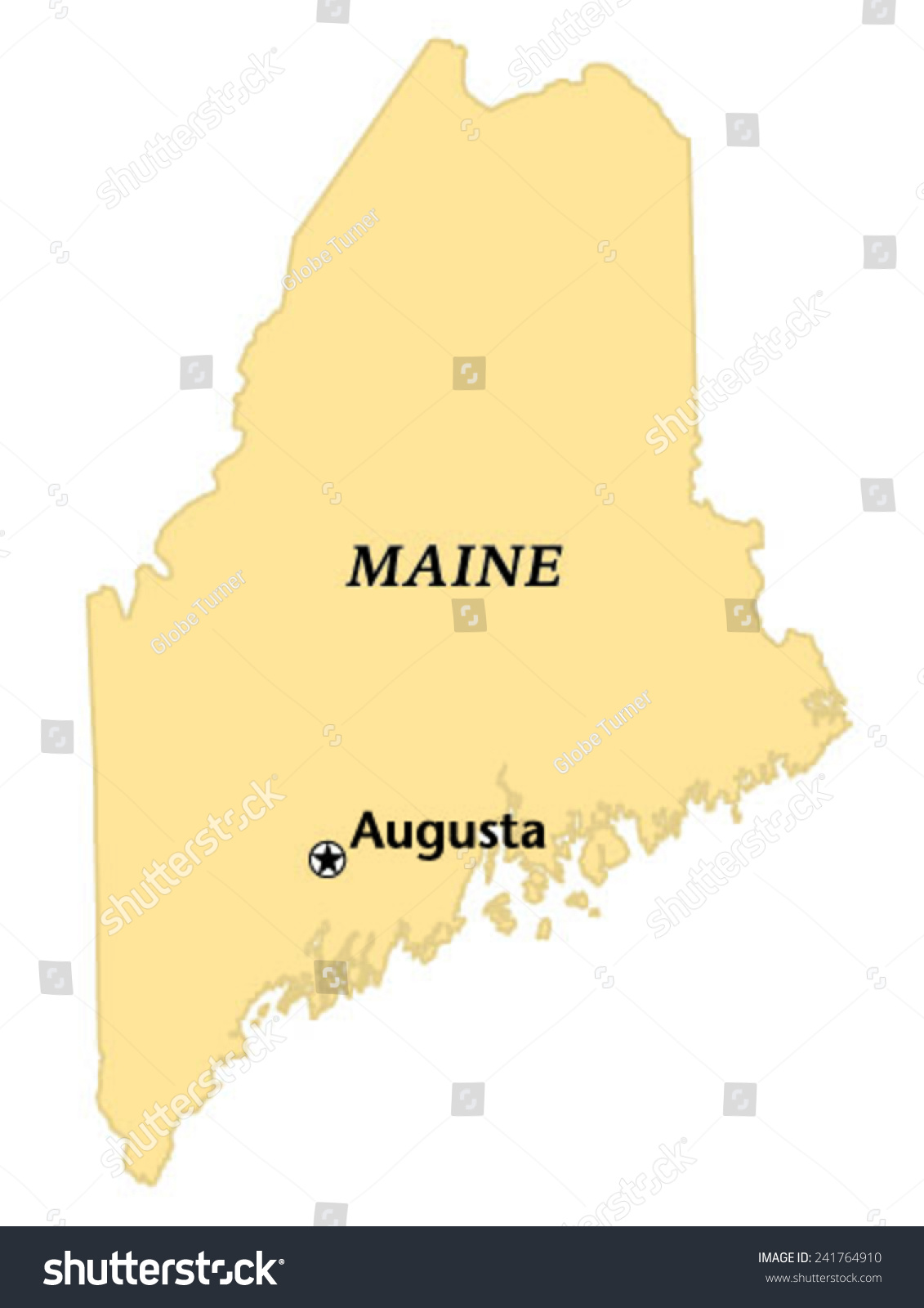 Augusta Maine Locate Map Stock Vector Royalty Free 241764910