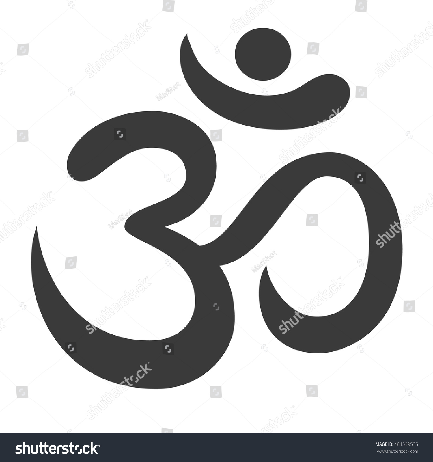 Aum Om Ohm Symbol Stock Vector Illustration 484539535 : Shutterstock