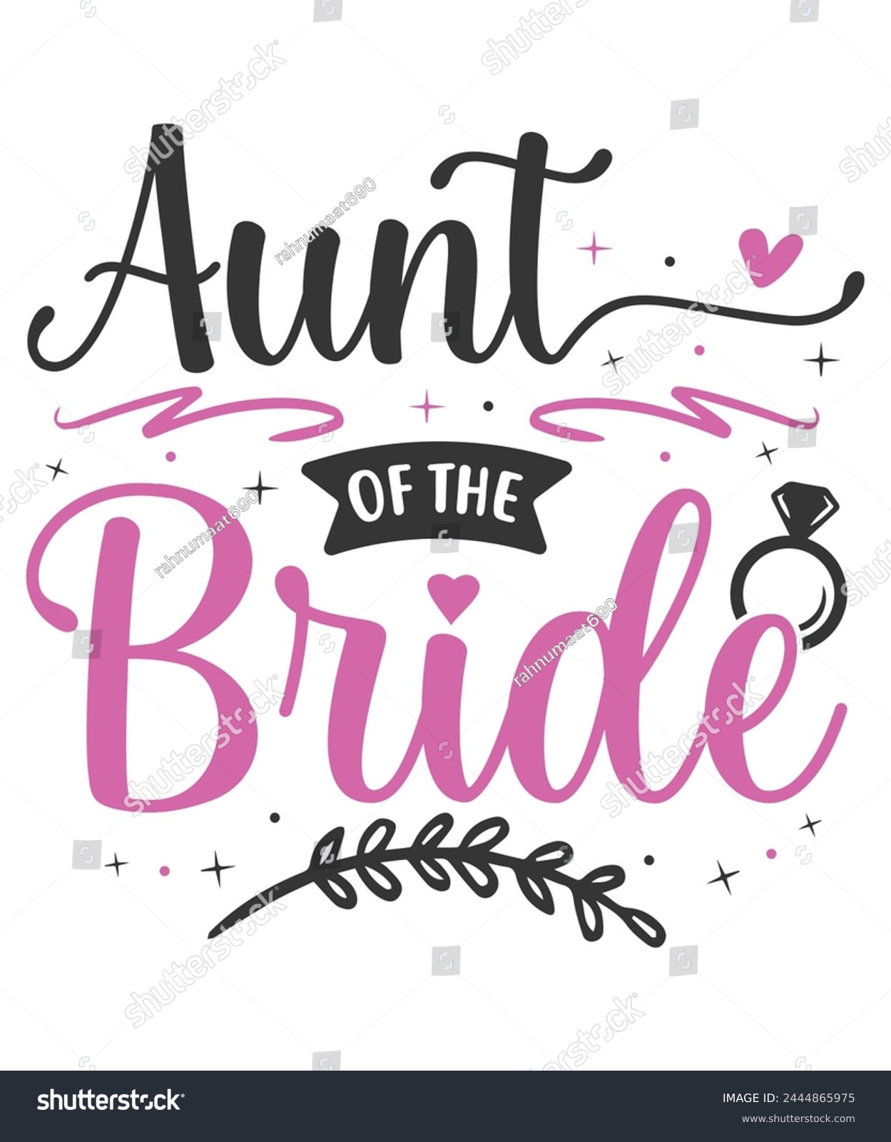 SVG of Aunt of the bride wedding bride groom svg
