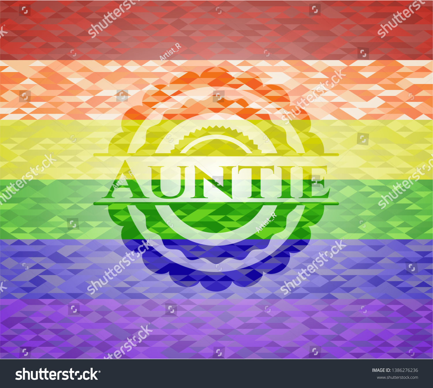 Auntie Lgbt Colors Emblem Vector Illustration Stock Vector Royalty