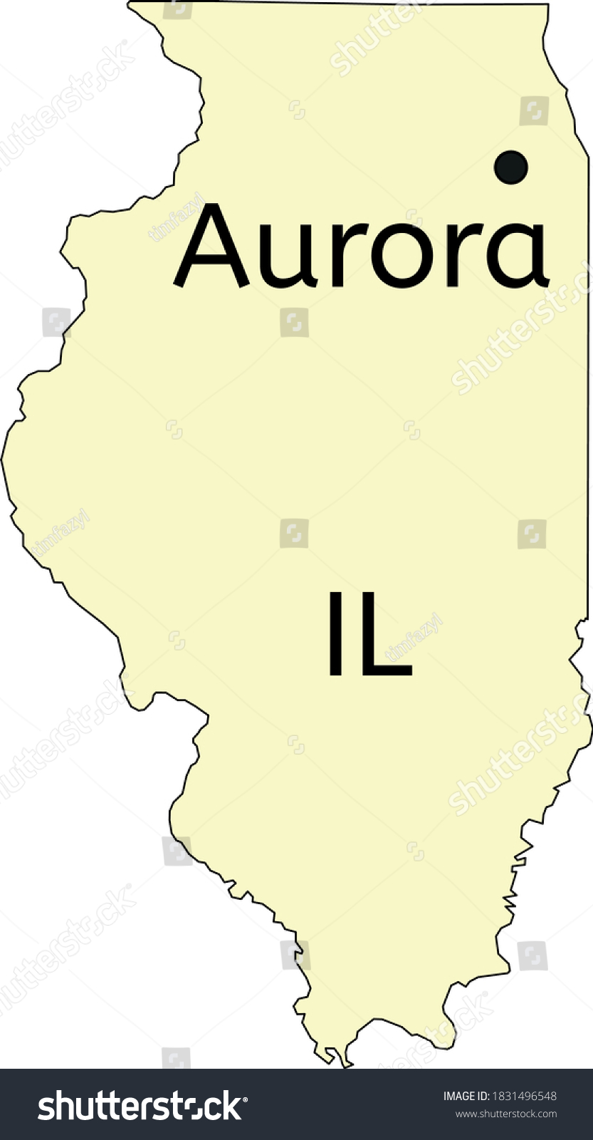 SVG of Aurora city location on Illinois map svg