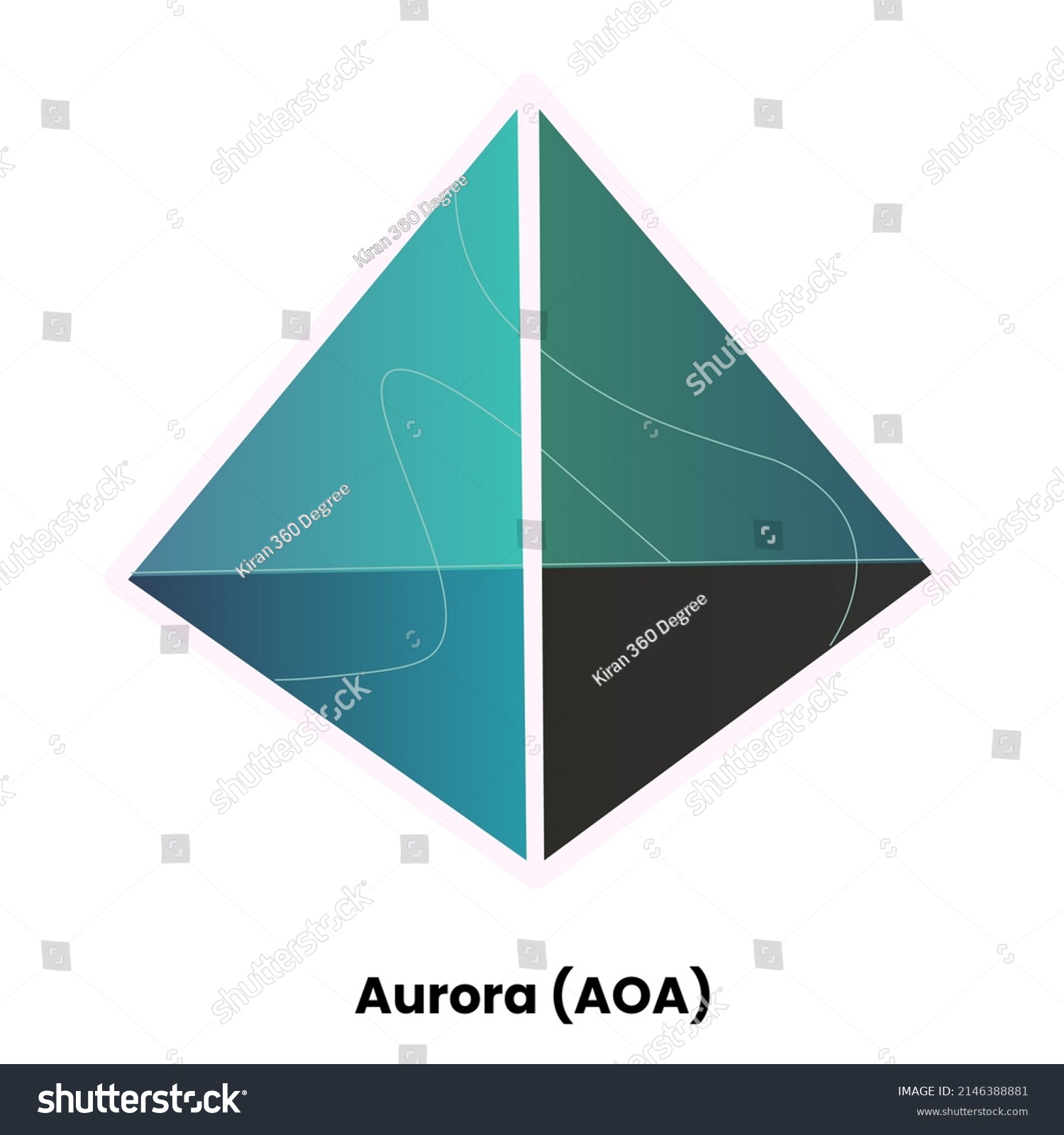 SVG of Aurora crypto currency with symbol AOA. Crypto logo vector illustration for stickers, icon, badges, labels and emblem designs. svg