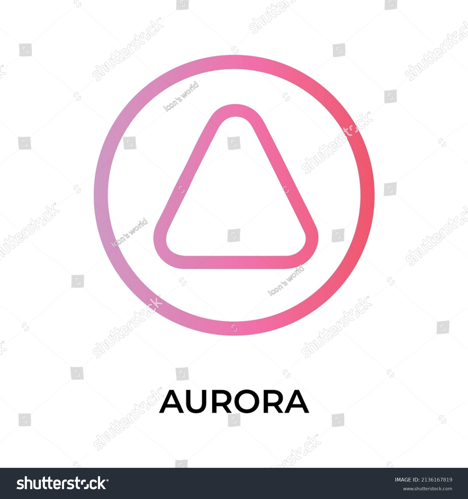 SVG of Aurora Cryptocurrency token icon. AURORA token symbol. Cryptocurrency vector icon. Flat Vector illustration - Vector svg