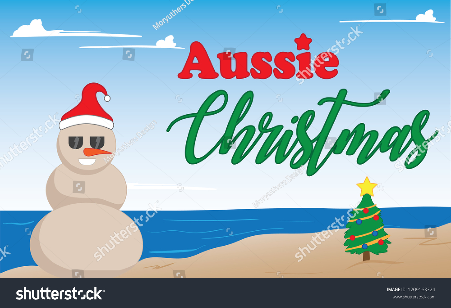 Aussie Christmas Vector Stock Vector Royalty Free 1209163324 Shutterstock 1273