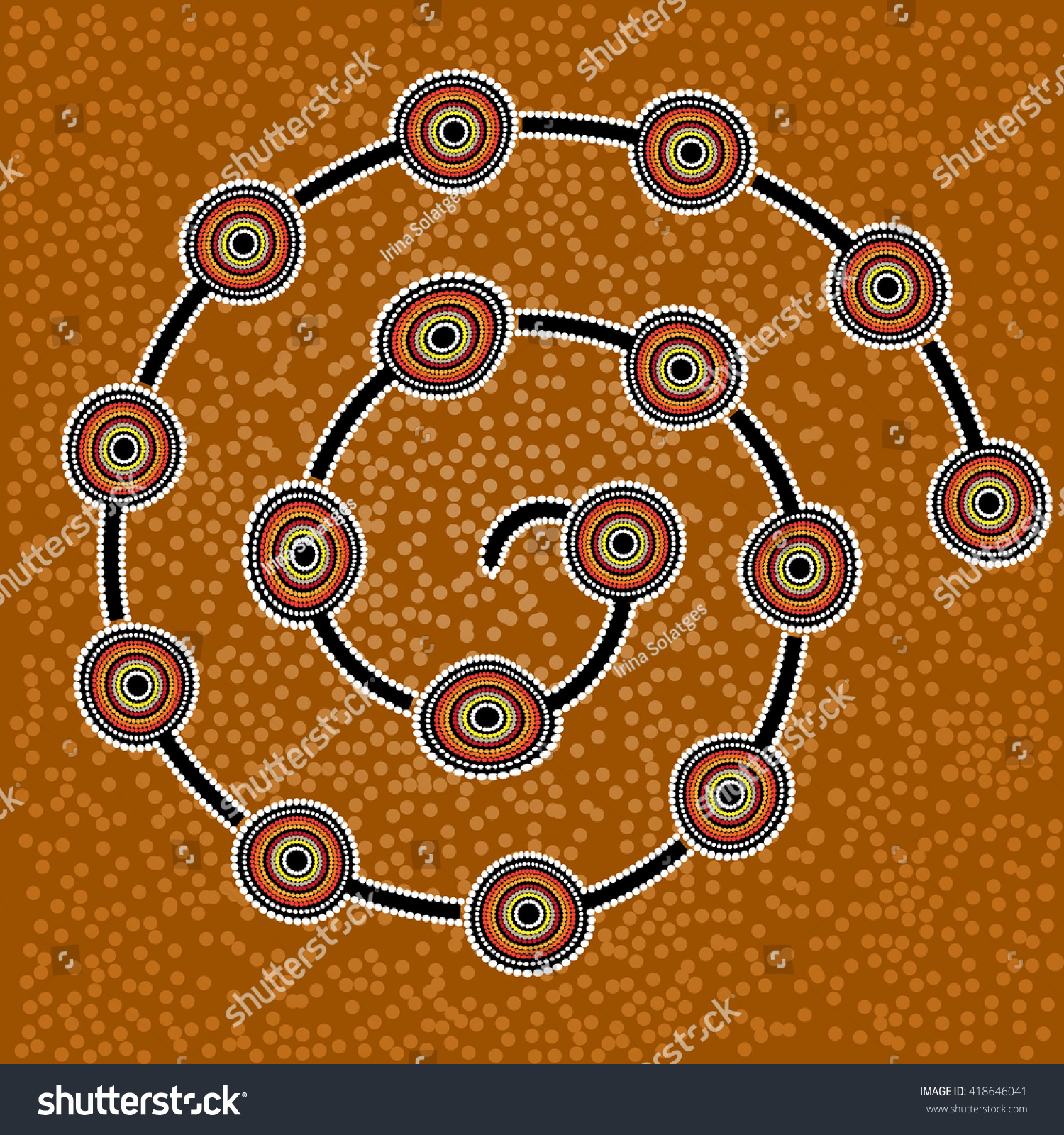 Australia Aboriginal Art Vector Background Dots Stock Vector (Royalty ...