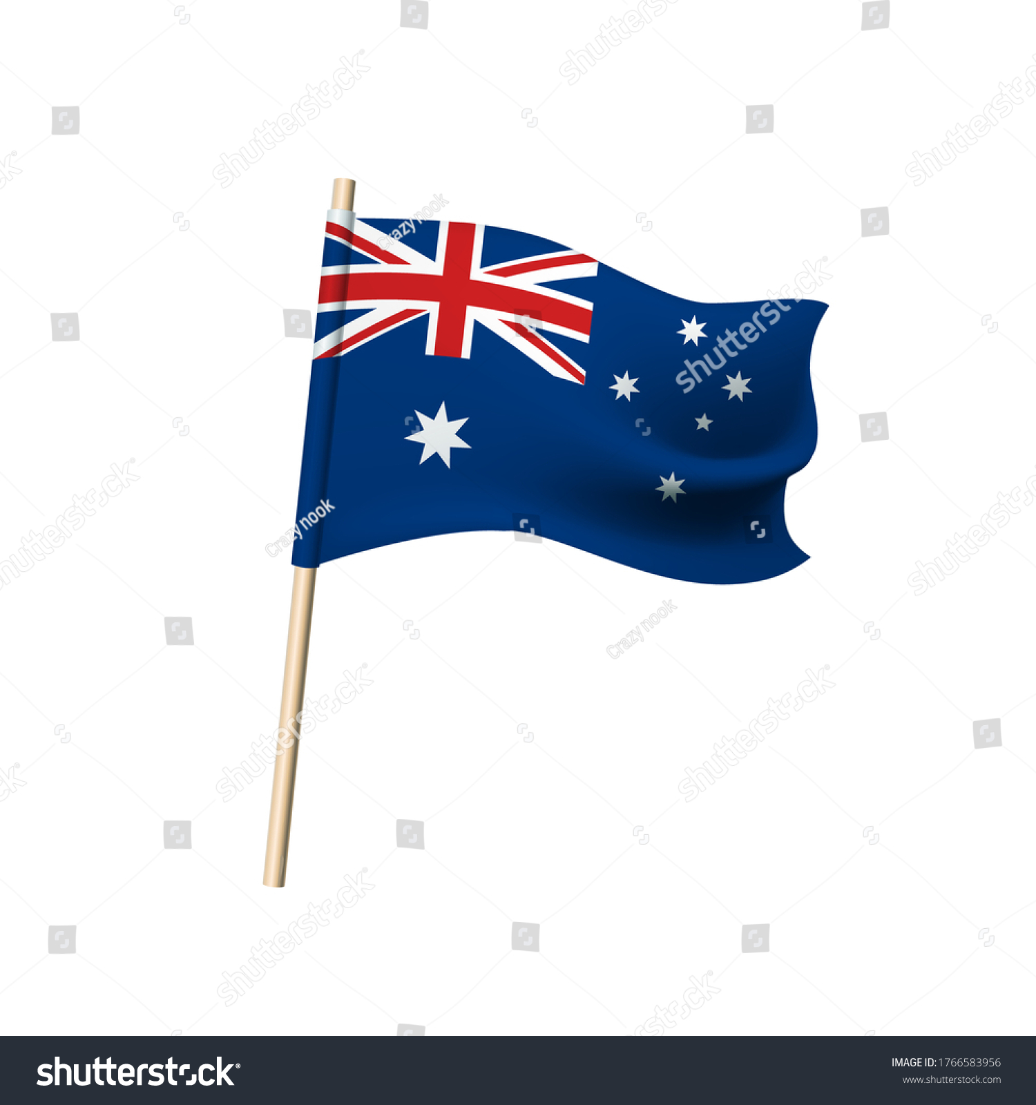 Australia Flag Red White Crosses Stars Stock Vector (Royalty Free ...