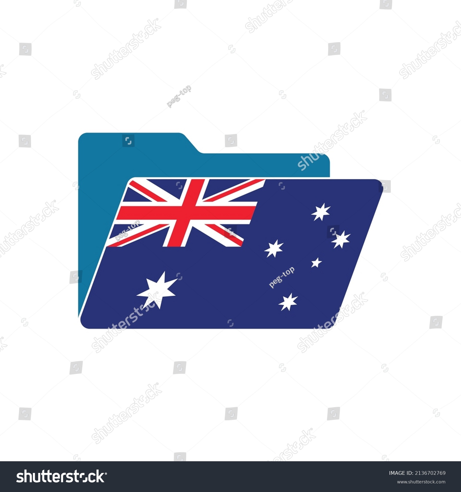 Australia Folder Icon Australia Flag Vector Stock Vector (Royalty Free