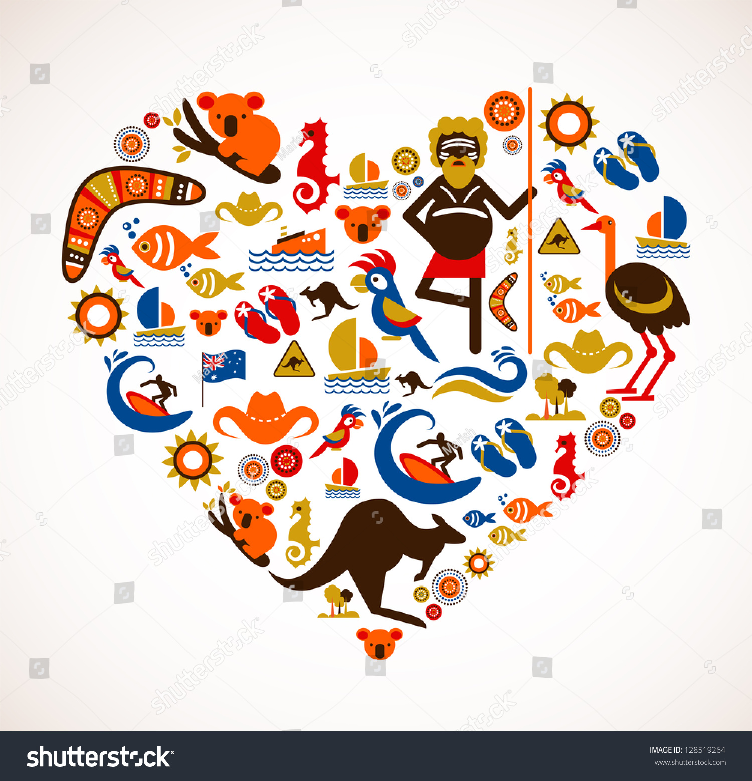 Australia Love Stock Vector 128519264 - Shutterstock