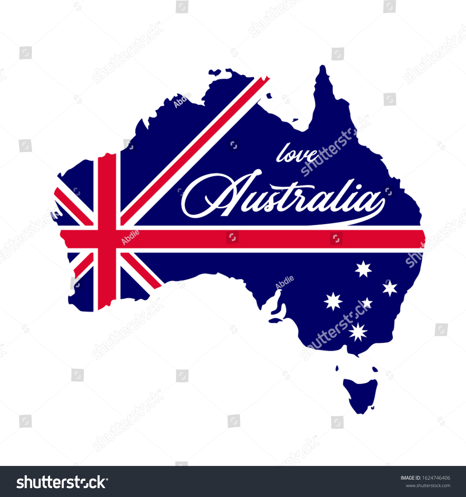 SVG of Australia map country with blue australia flag inside vector illustration good for merchandise or t-shirt printing svg