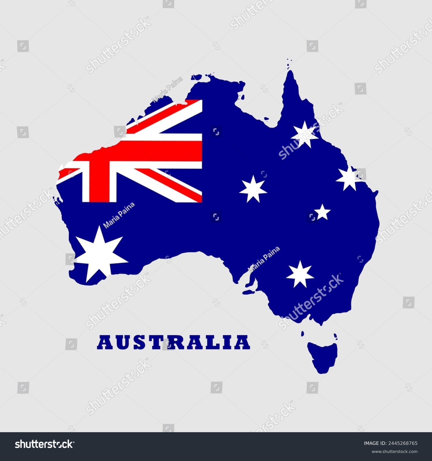 SVG of Australia map. silhouette. Australia border. Independence Day. Banner, poster template. State borders of country Australia. Vector illustration svg