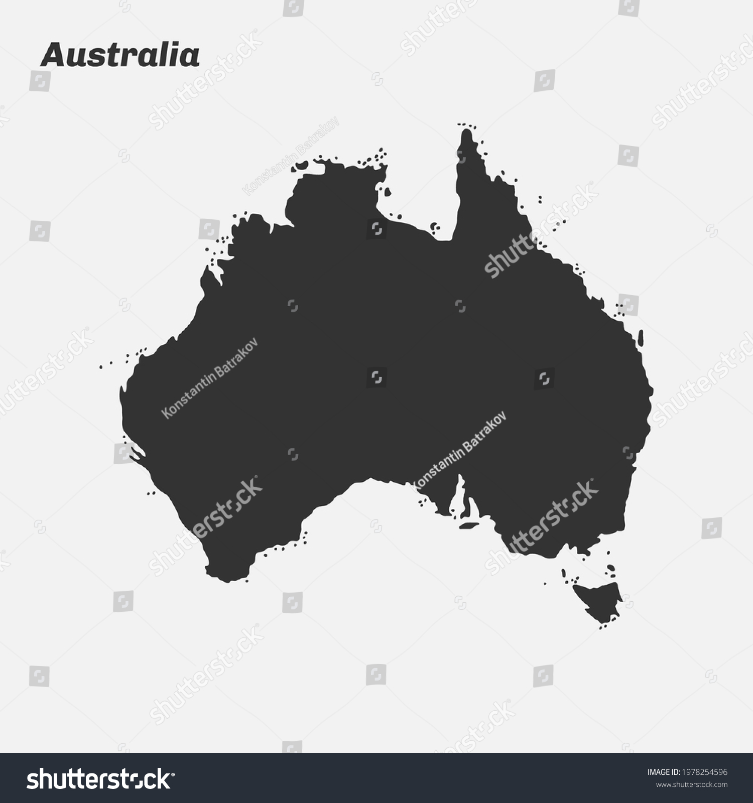 Australia Map Silhouette Vector Illustration Stock Vector (Royalty Free ...