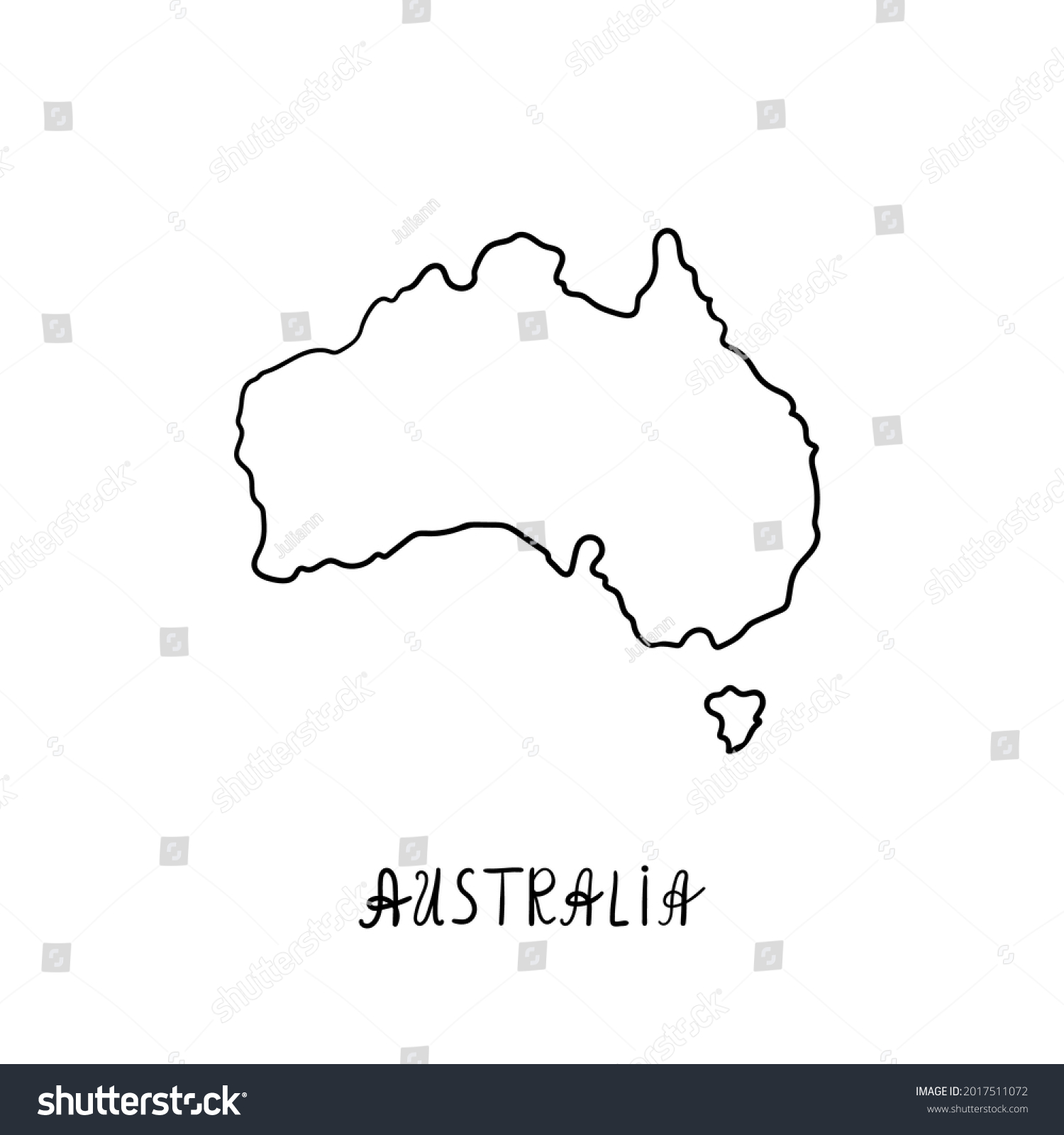 Australia Outline World Map Vector Illustration Stock Vector (royalty 