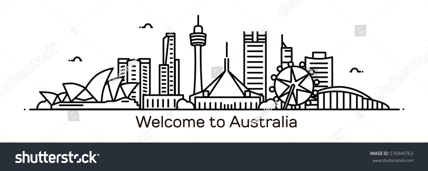 Australia Panorama Vector Illustration Stock Vector (Royalty Free ...