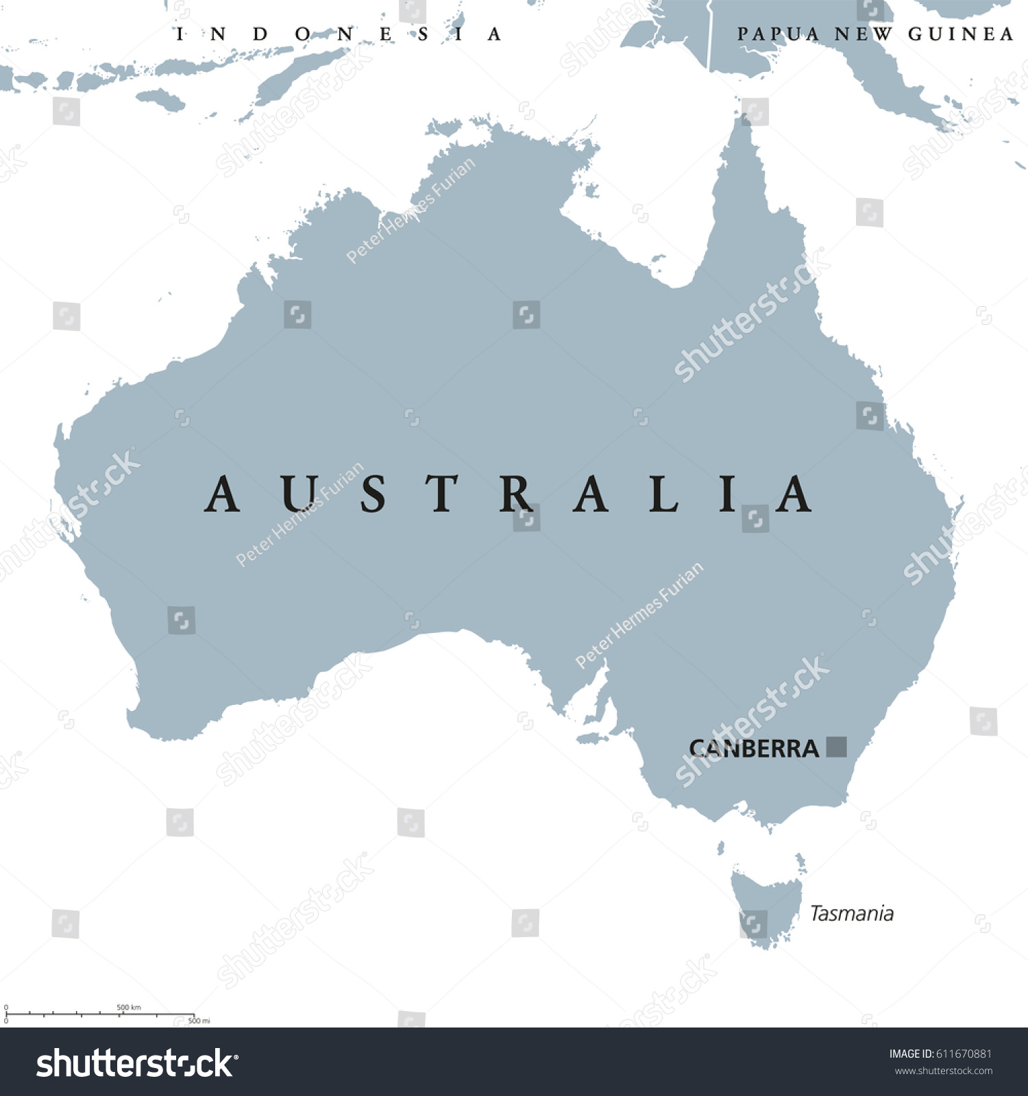 Australia Political Map Stock Vector (Royalty Free) 611670881