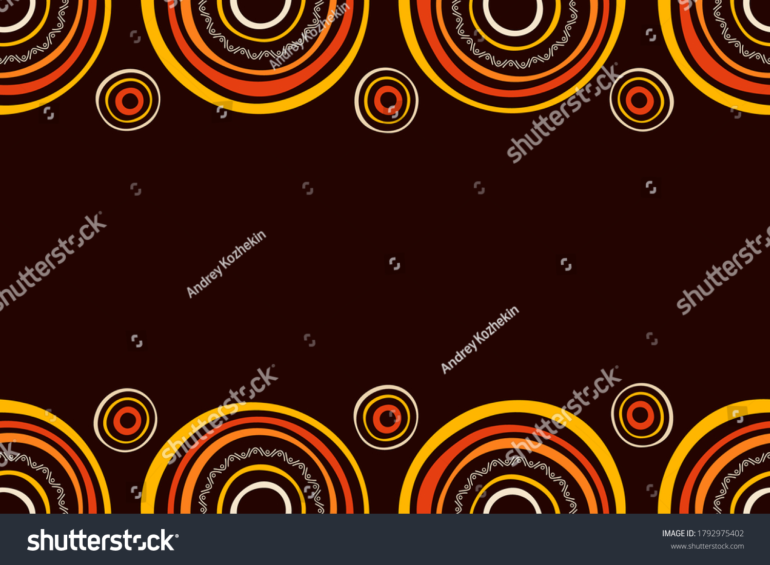 Australian Aboriginal Seamless Horizontal Border Pattern Stock Vector ...