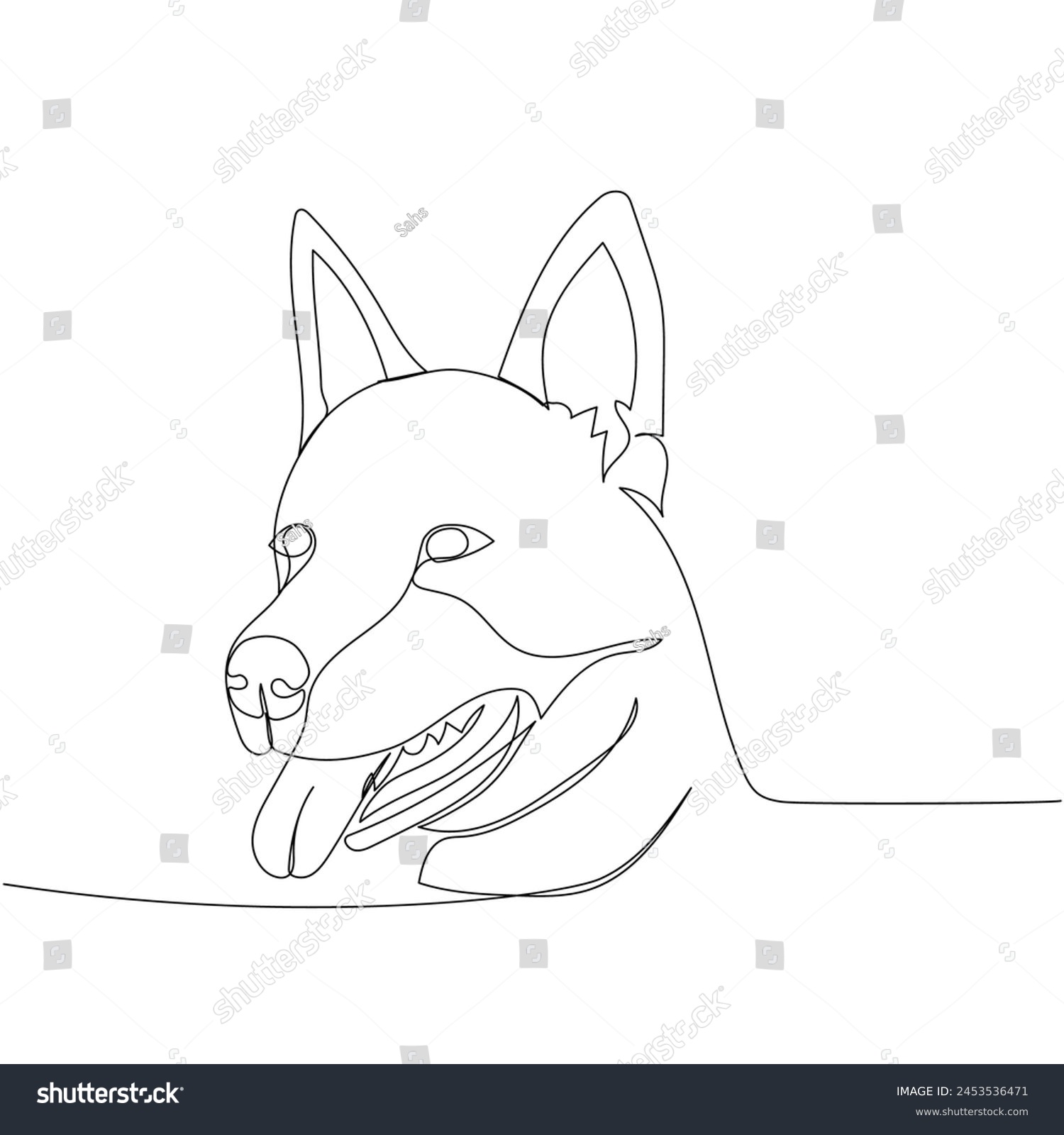 SVG of Australian Cattle Dog, breed, shepherd , companion dog one line art. Continuous line drawing of friend, friendship, care, pet, animal, family, canine. svg