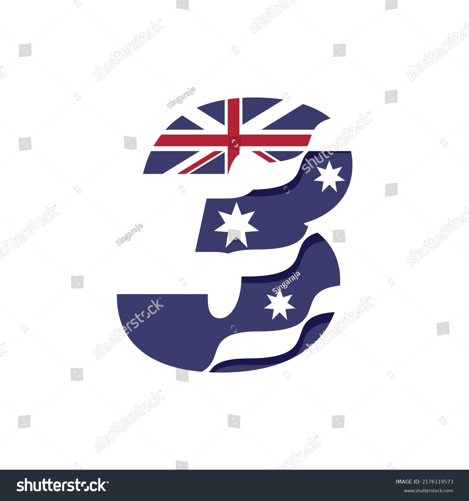 Australian Flag Logo Design Vector Template Stock Vector (royalty Free 