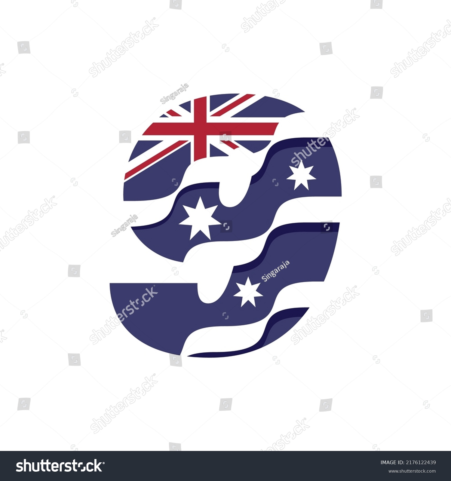 Australian Flag Logo Design Vector Template Stock Vector (Royalty Free ...