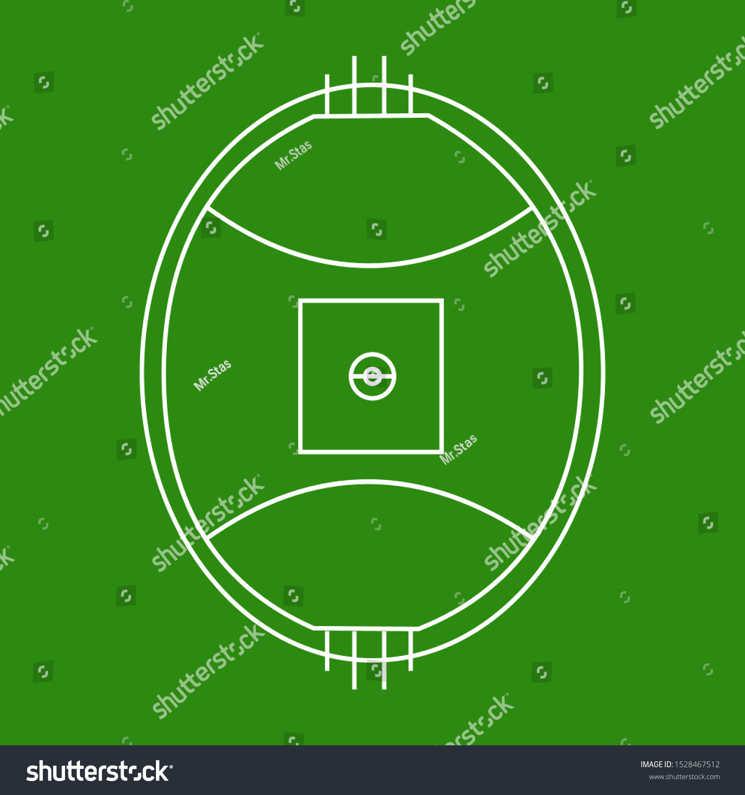 Football Field Isolated On Green Stock Vector (Royalty 1528467512