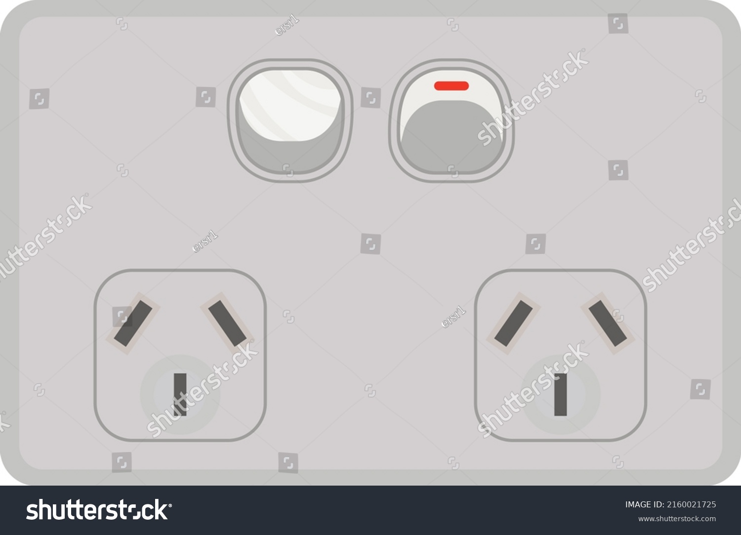 Australian Gray Electrical Outlet Two Switches Stock Vector Royalty   Stock Vector Australian Gray Electrical Outlet With Two Switches 2160021725 