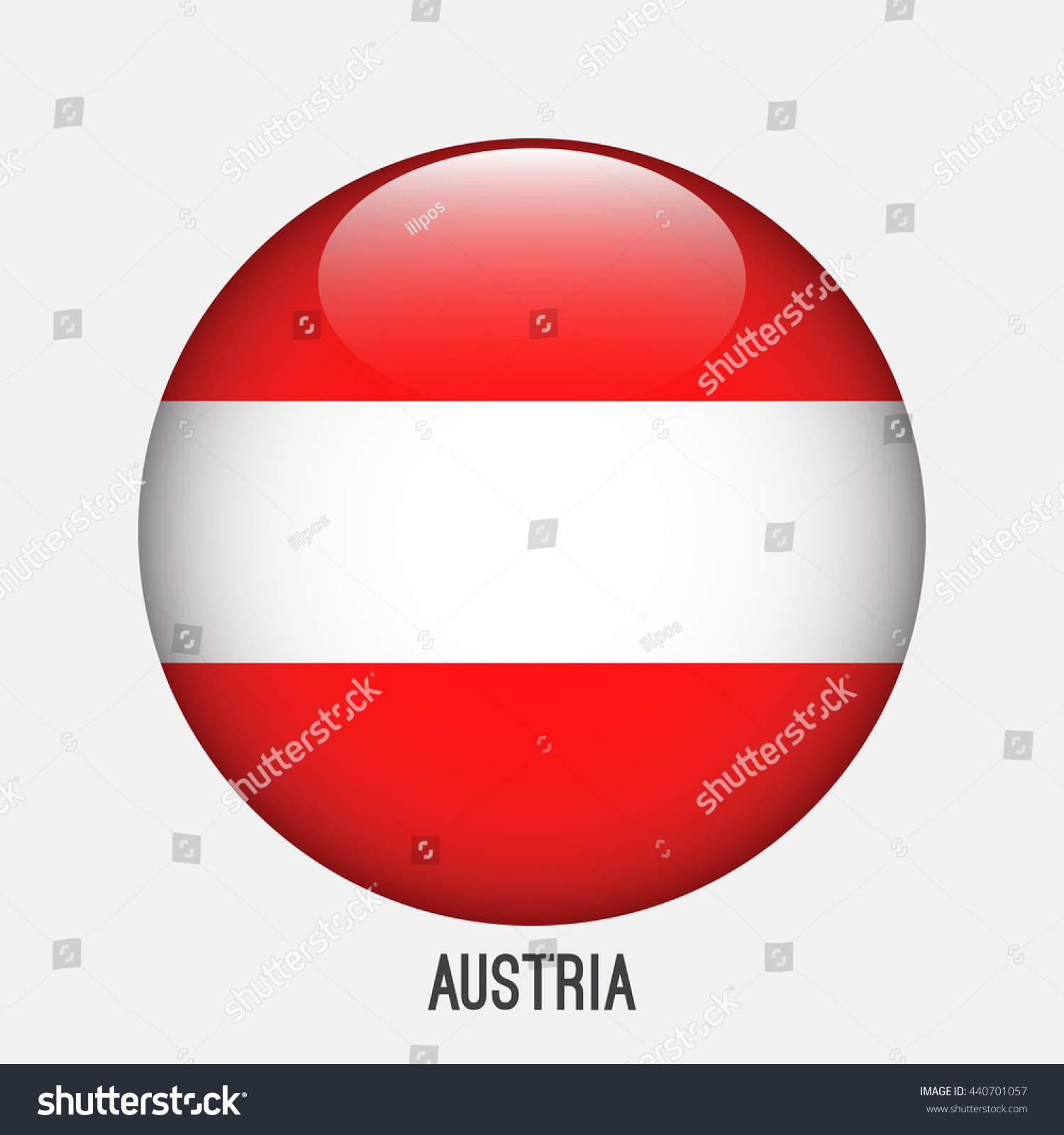 Austria Flag Circle Shape Transparentglossyglass Button Stock Vector Royalty Free 440701057