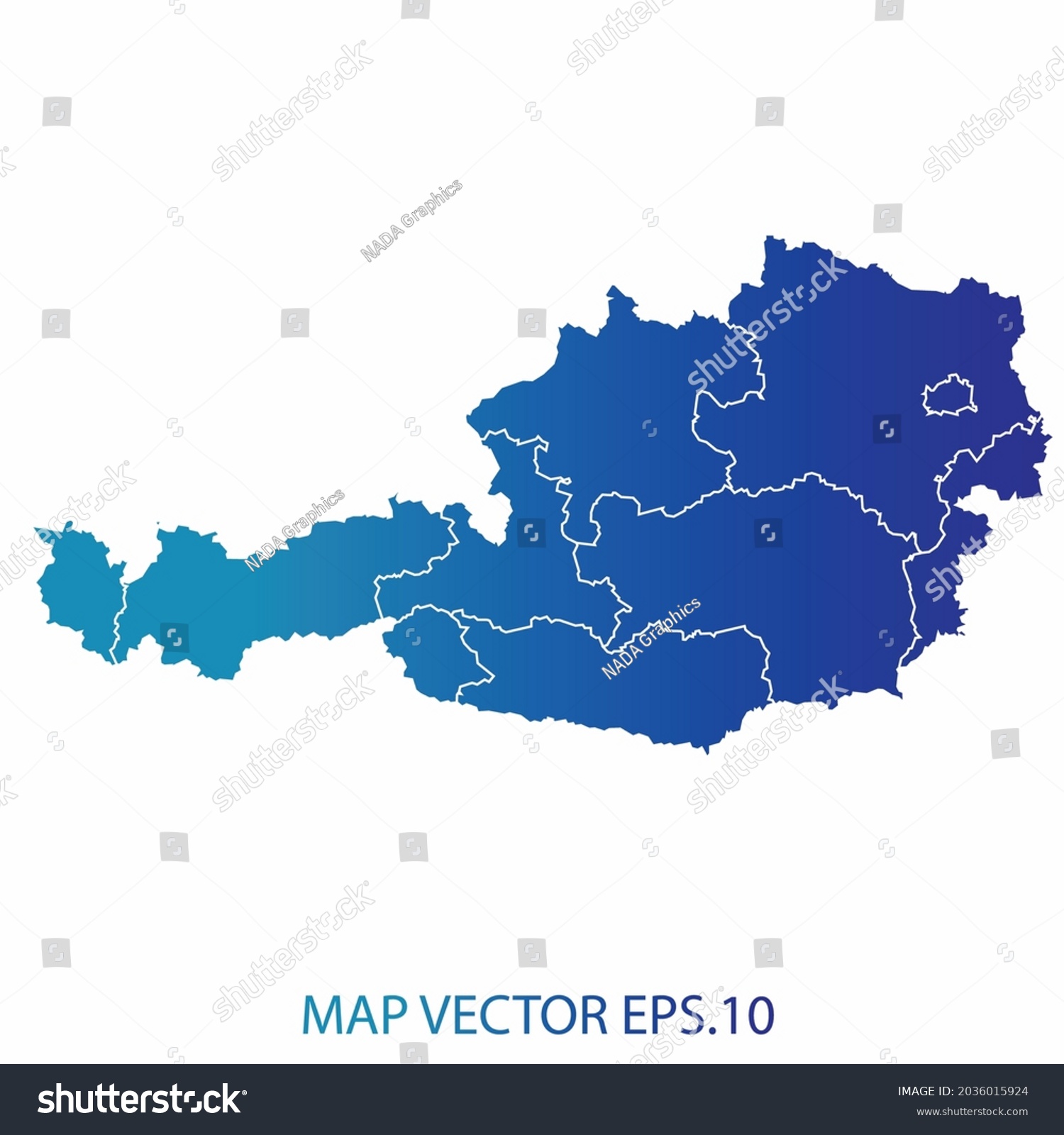 Austria Map Blue Gradient Color Infographic Stock Vector (Royalty Free ...