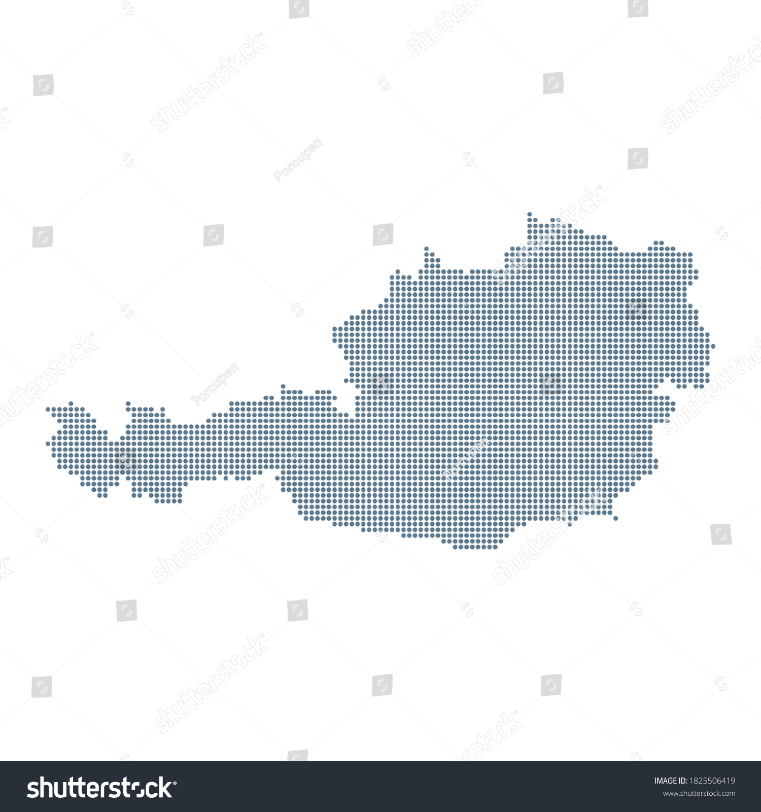 Austria Map Vector Pixel Solid Contour Stock Vector (Royalty Free ...