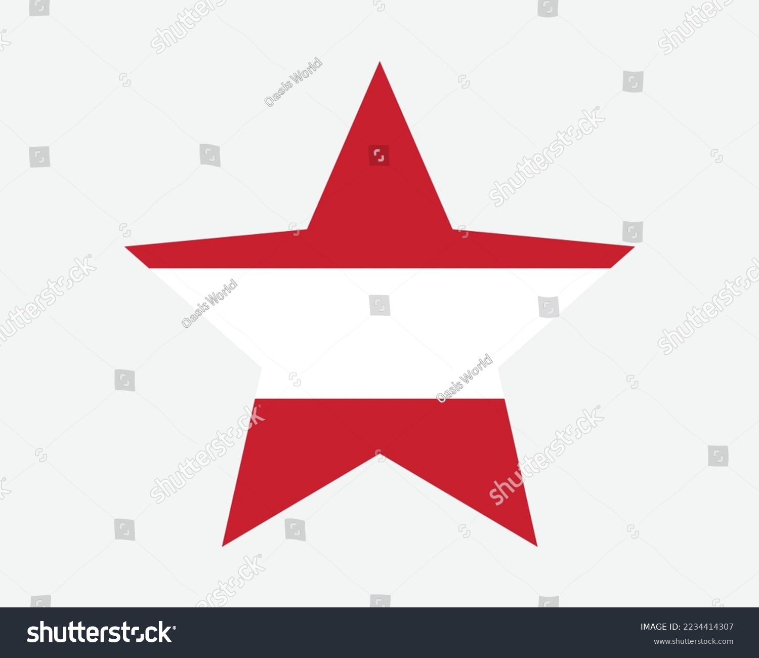 SVG of Austria Star Flag. Austrian Star Shape Flag. Country National Banner Icon Symbol Vector 2D Flat Artwork Graphic Illustration svg