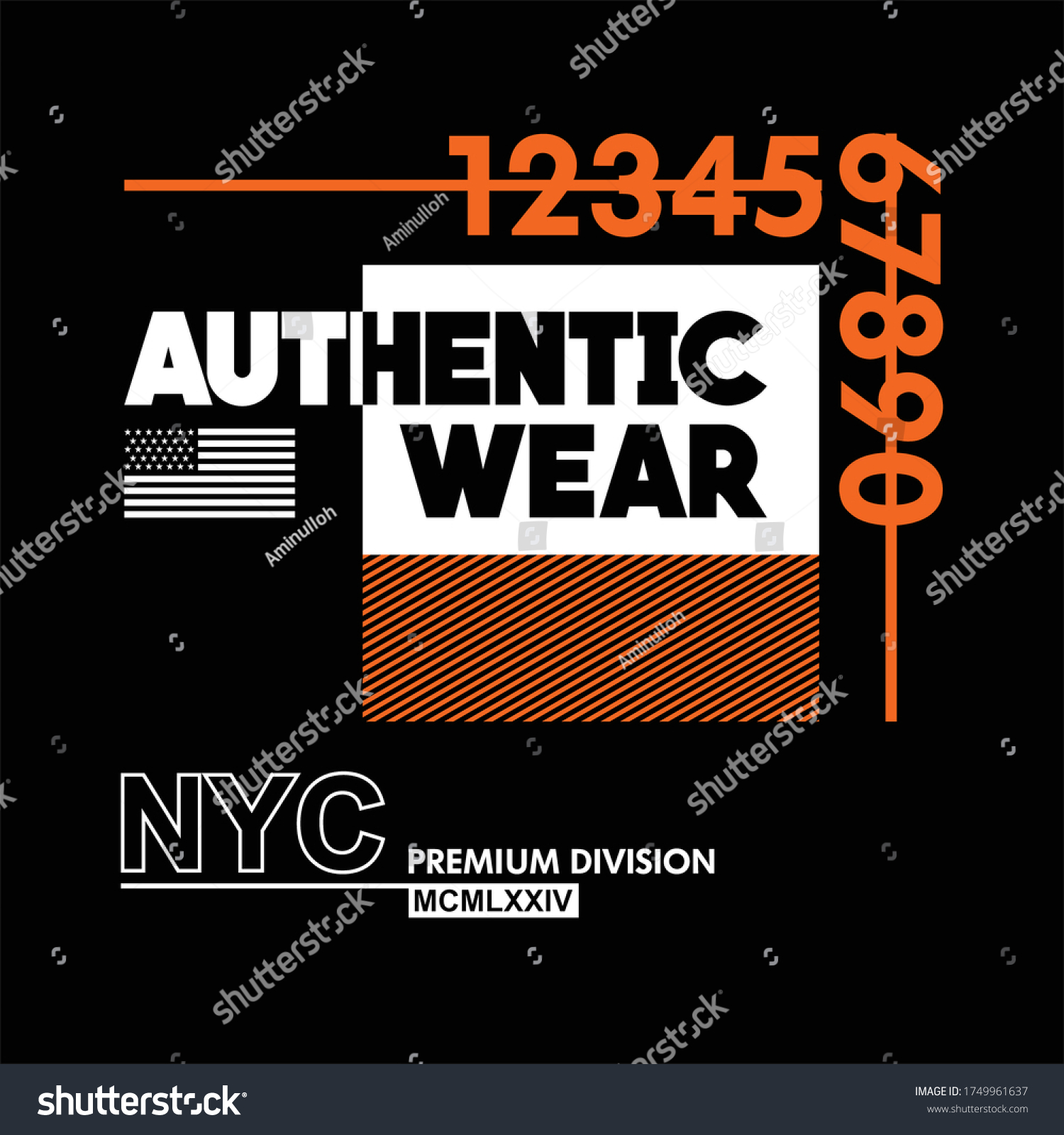Authentic Wear Nyc Premium Division Streetwear Stock Vector (Royalty ...