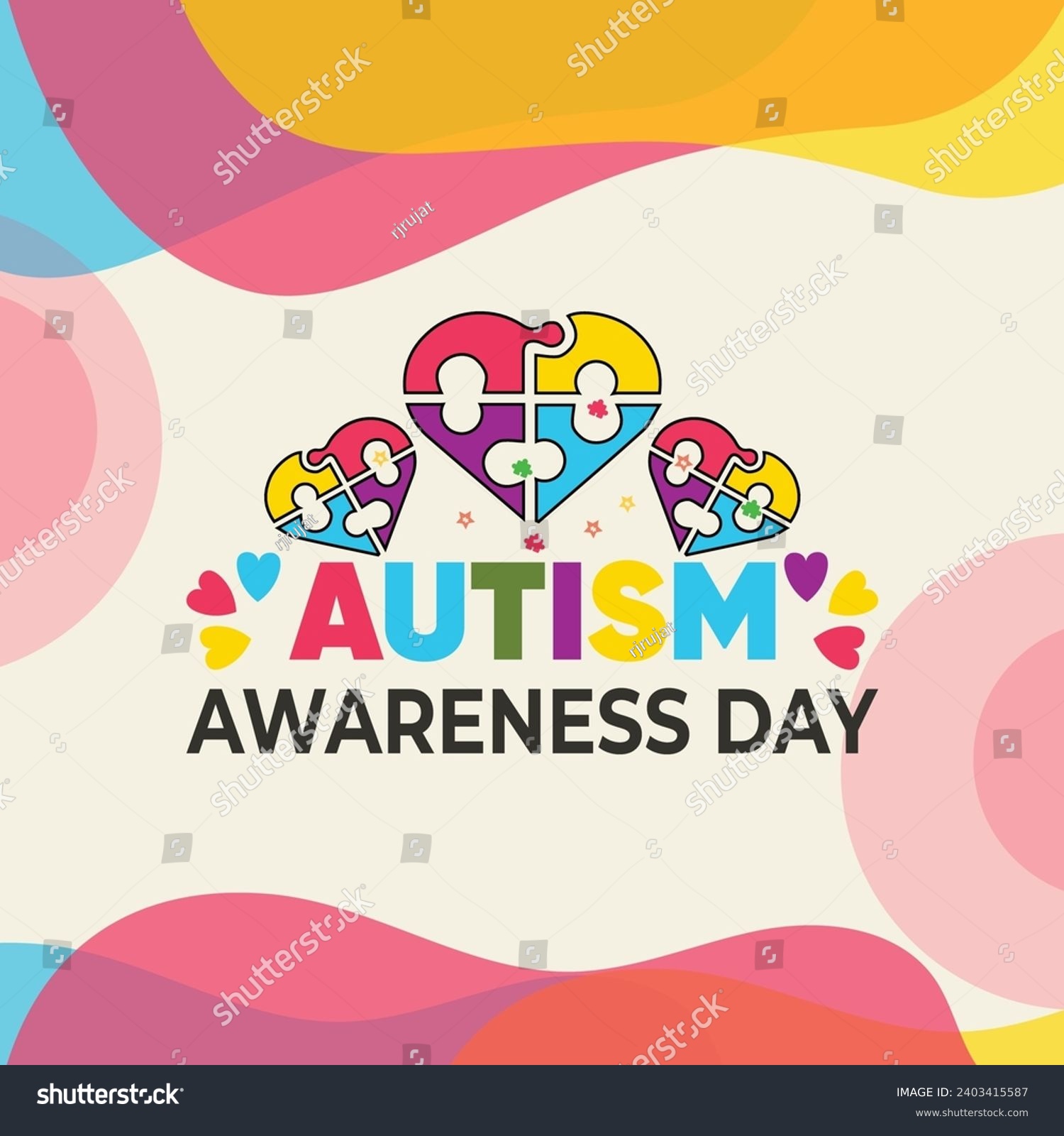 SVG of Autism awareness day background design template. Cover design for book, greeting card, banner, poster, invitation. svg