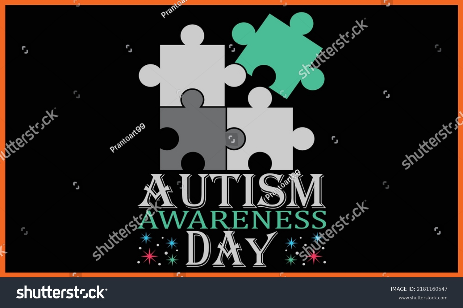 SVG of Autism Awareness Day T-Shirts Design. svg