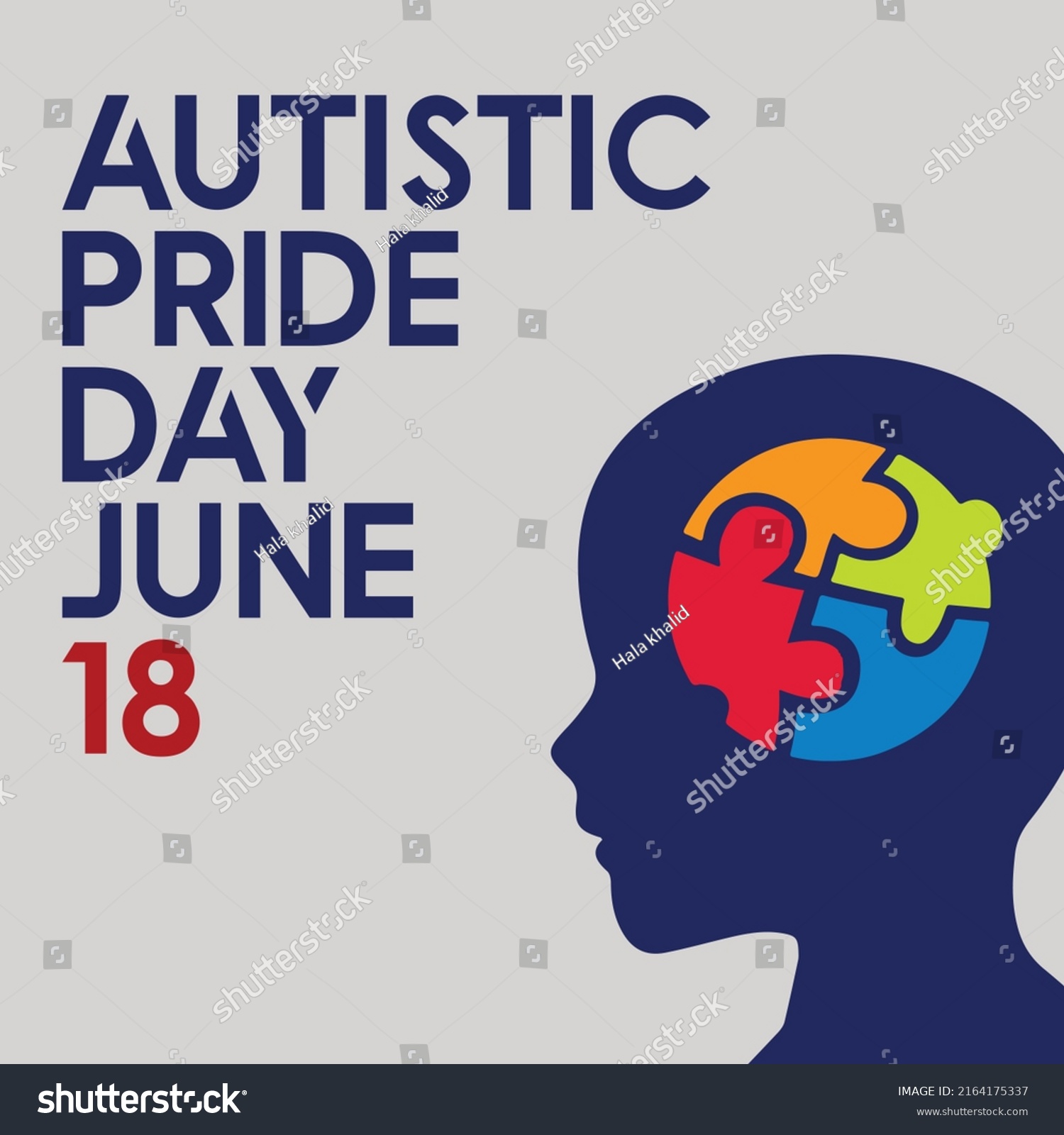 Autistic Pride Day Post Design Stock Vector (Royalty Free) 2164175337