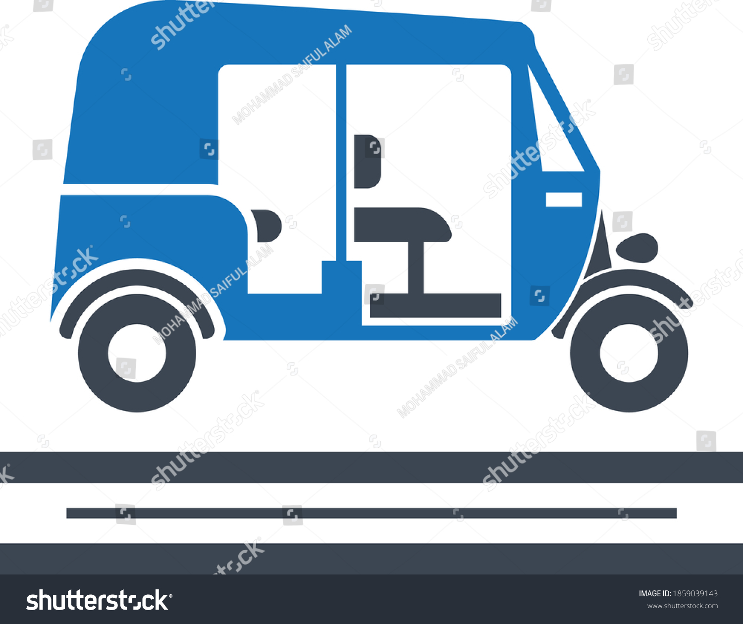 Auto Rickshaw Icon Vector Illustration: เวกเตอร์สต็อก (ปลอดค่าลิขสิทธิ์ ...