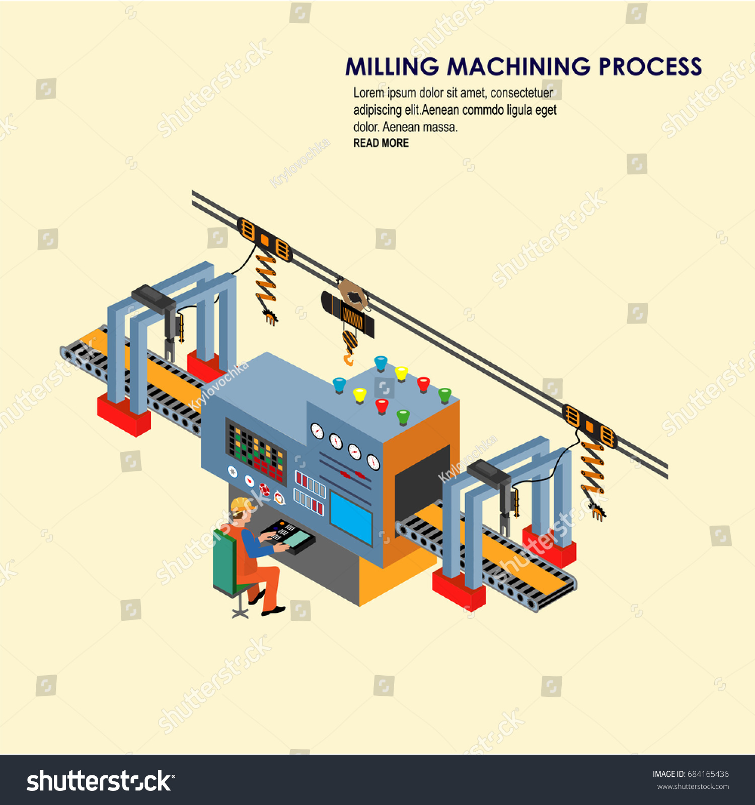 Automated Factory Assembly Line Robotic Arm Stock Vector (Royalty Free ...