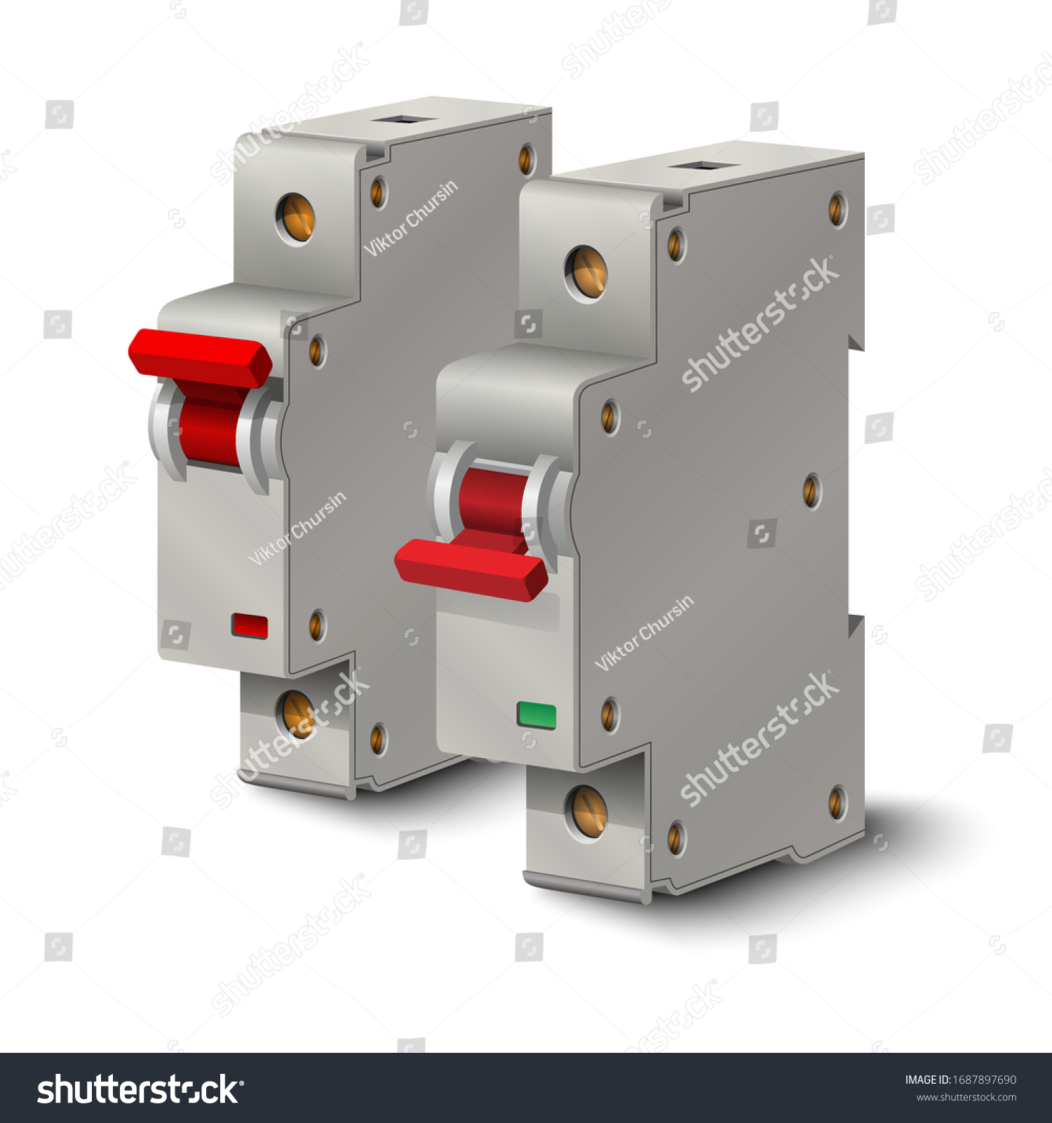 SVG of Automatic circuit breaker. Electric switches. Fuse box. Vector illustration. svg